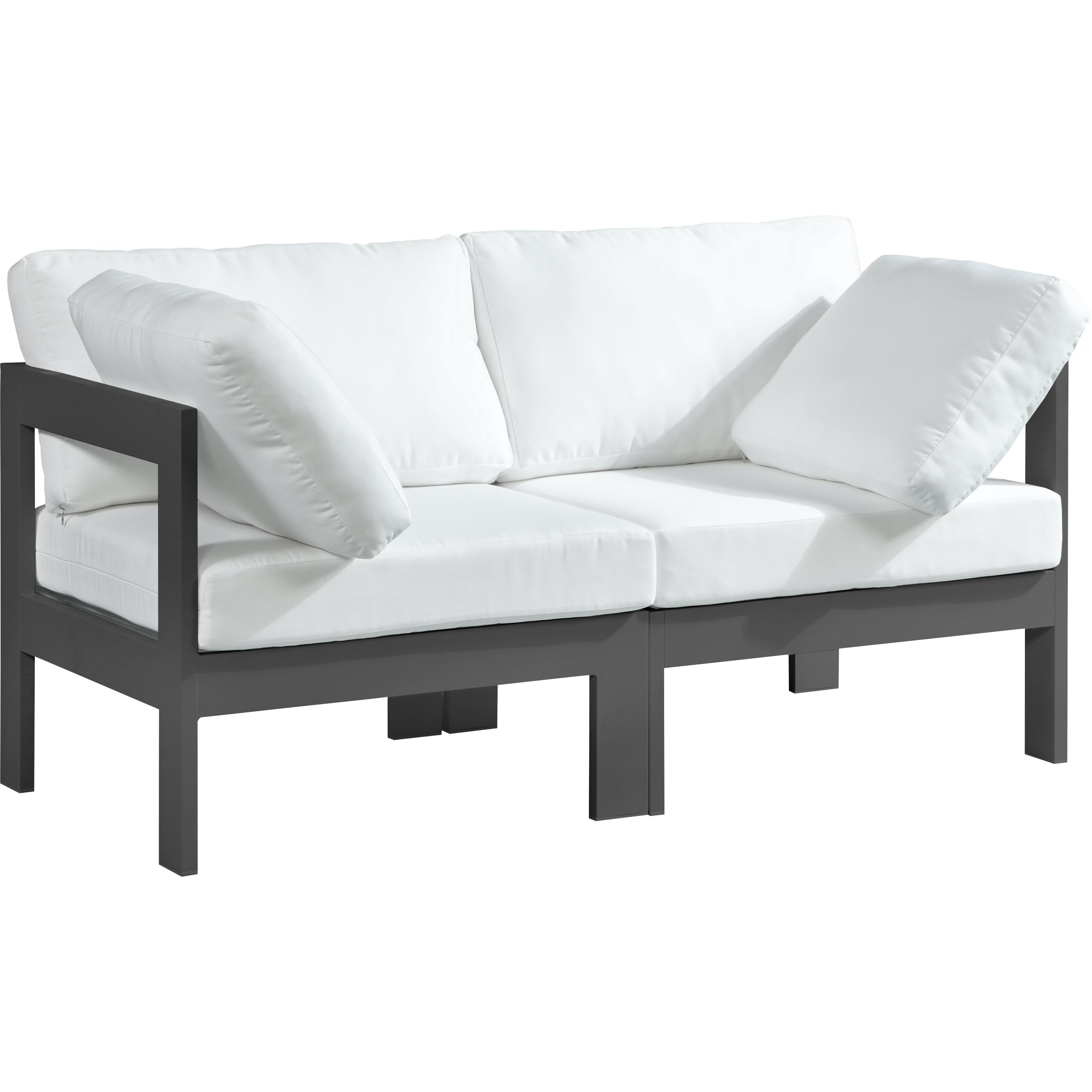 Meridian Nizuc White Water Resistant Fabric Outdoor Patio Modular Sofa