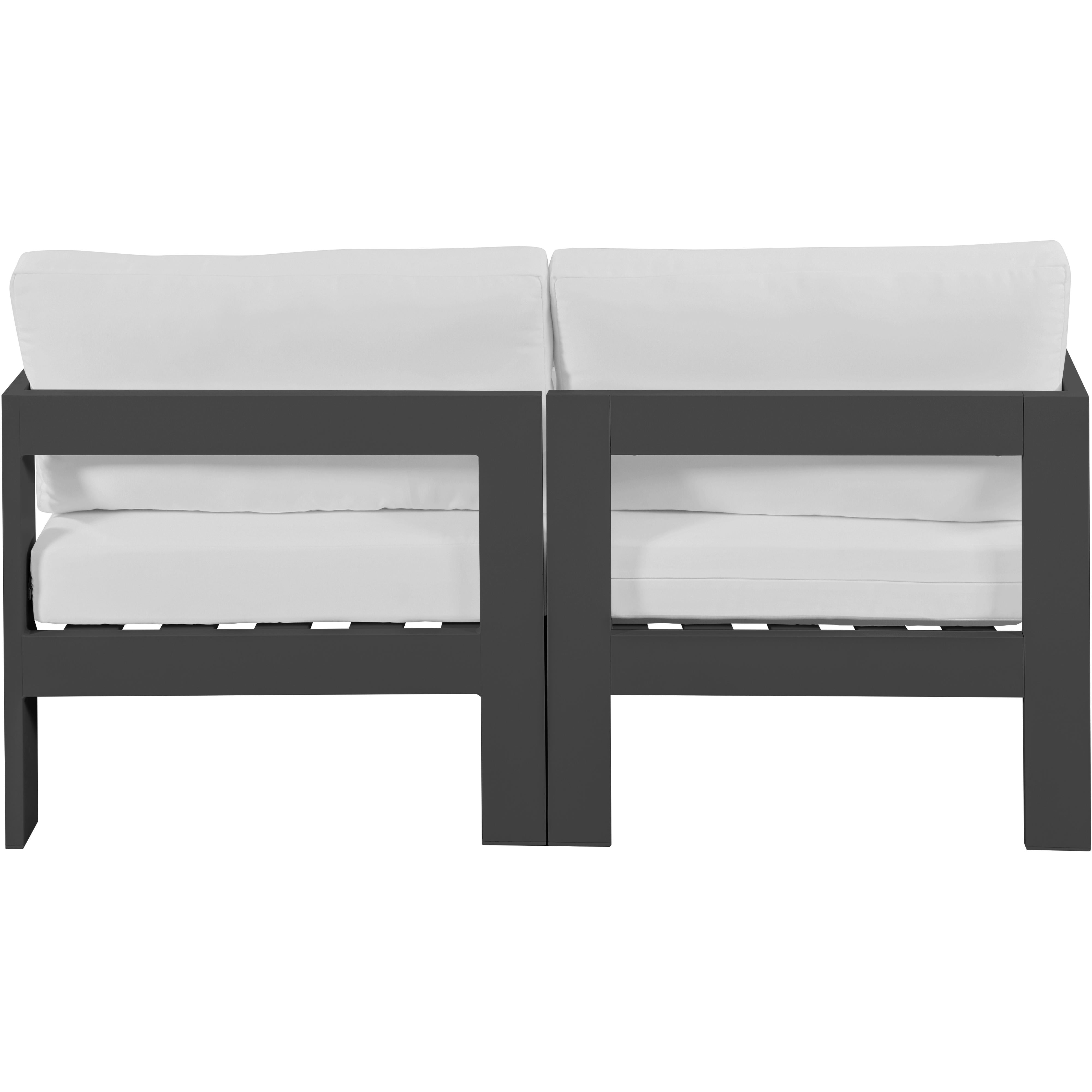 Meridian Nizuc White Water Resistant Fabric Outdoor Patio Modular Sofa