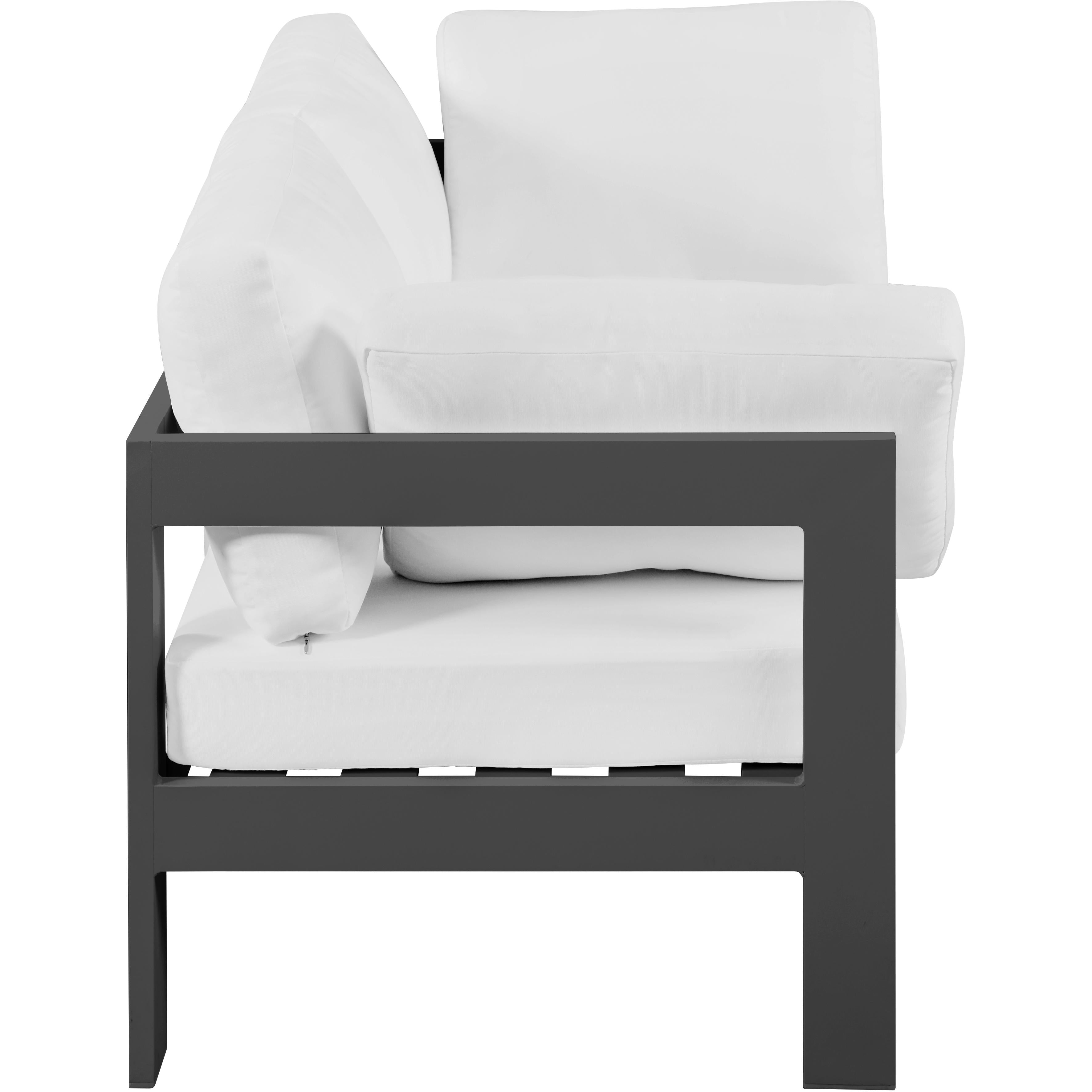 Meridian Nizuc White Water Resistant Fabric Outdoor Patio Modular Sofa