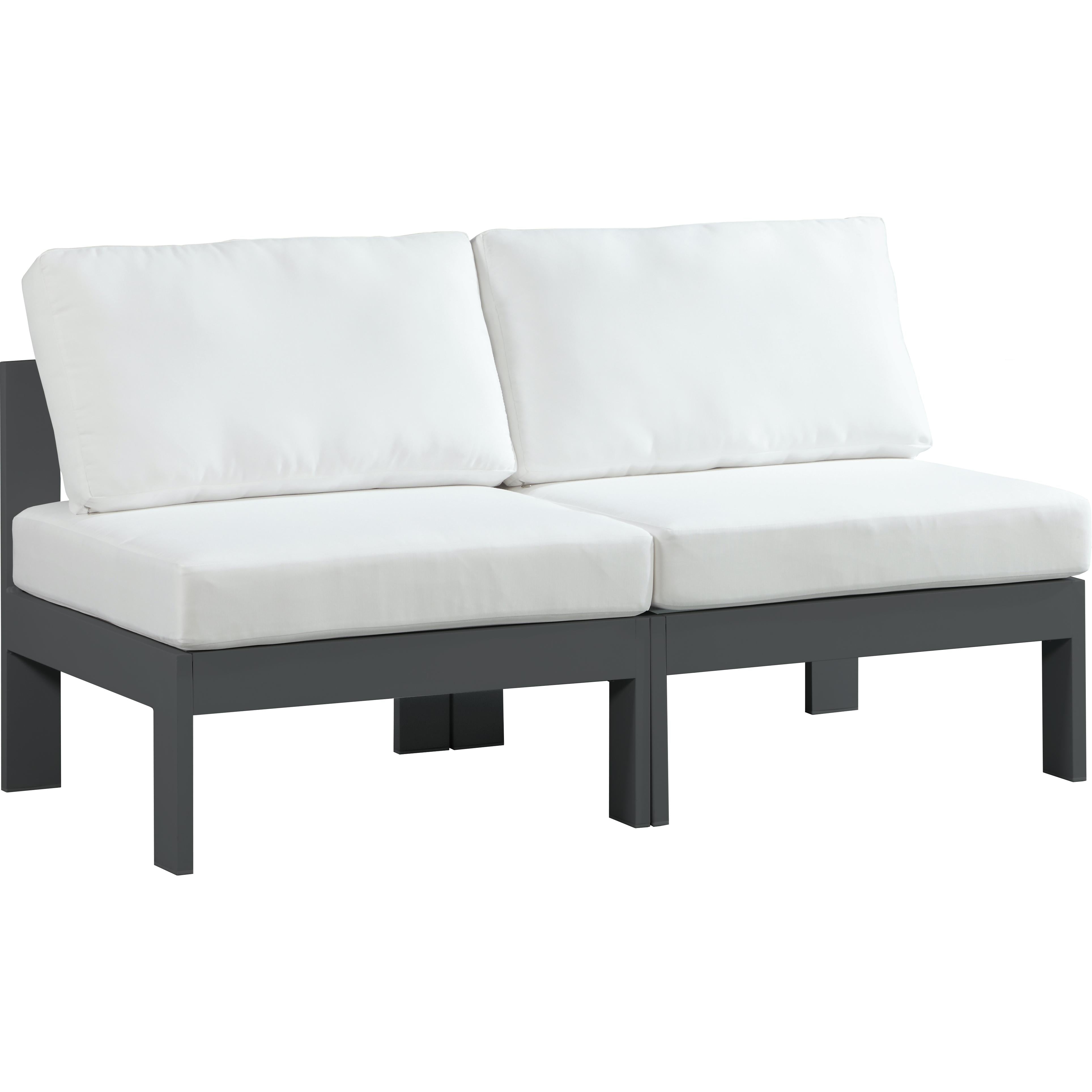 Meridian Nizuc White Water Resistant Fabric Outdoor Patio Modular Sofa