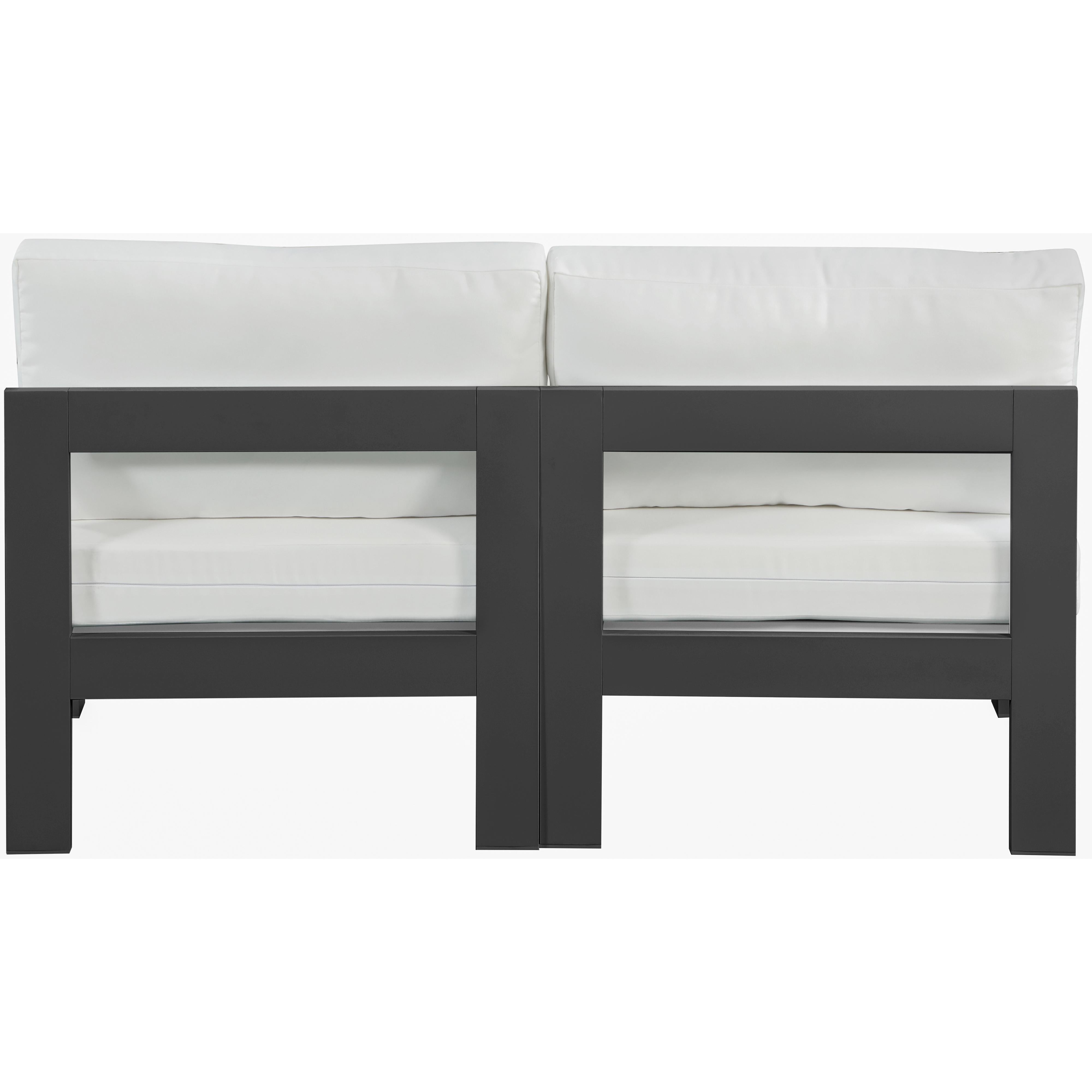 Meridian Nizuc White Water Resistant Fabric Outdoor Patio Modular Sofa