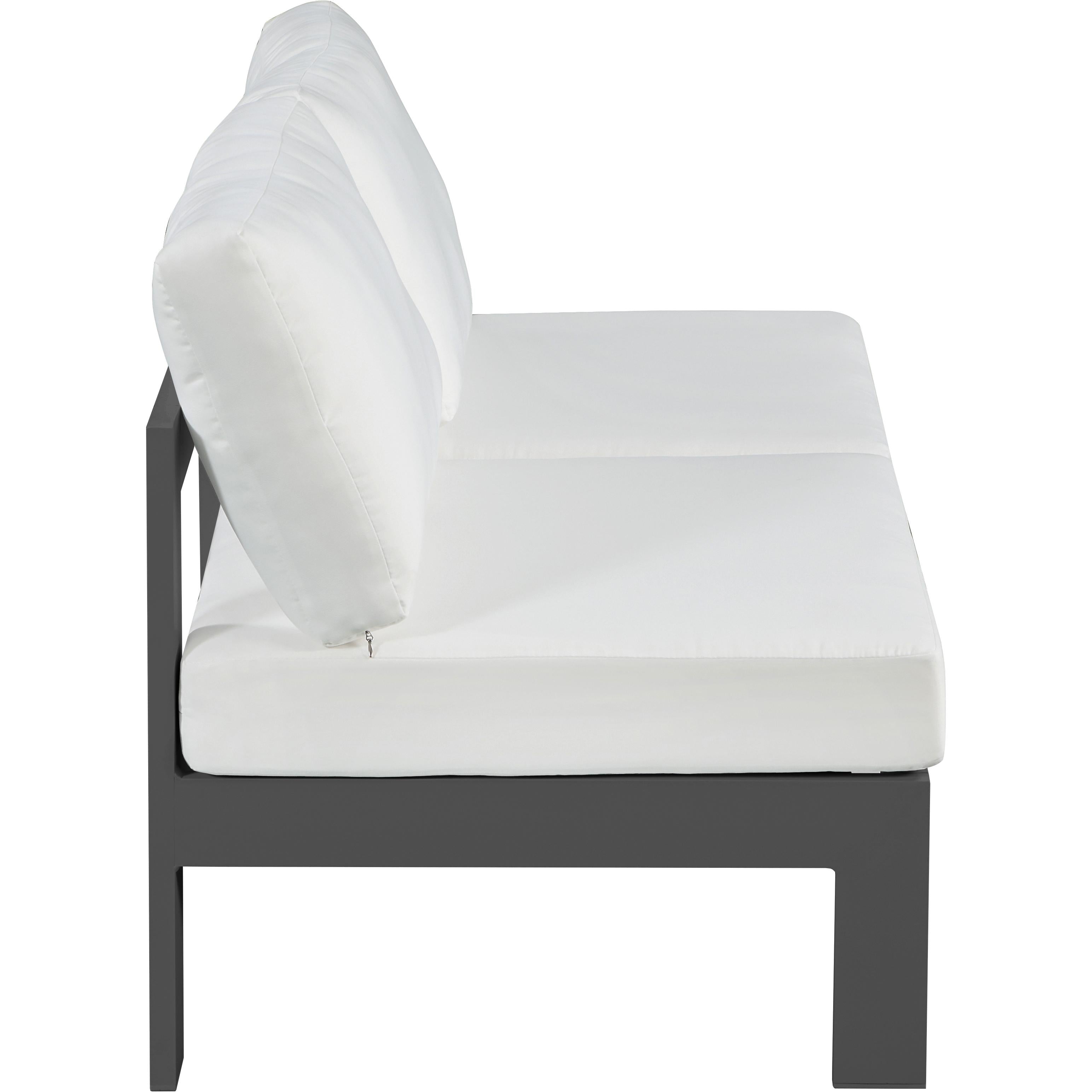 Meridian Nizuc White Water Resistant Fabric Outdoor Patio Modular Sofa