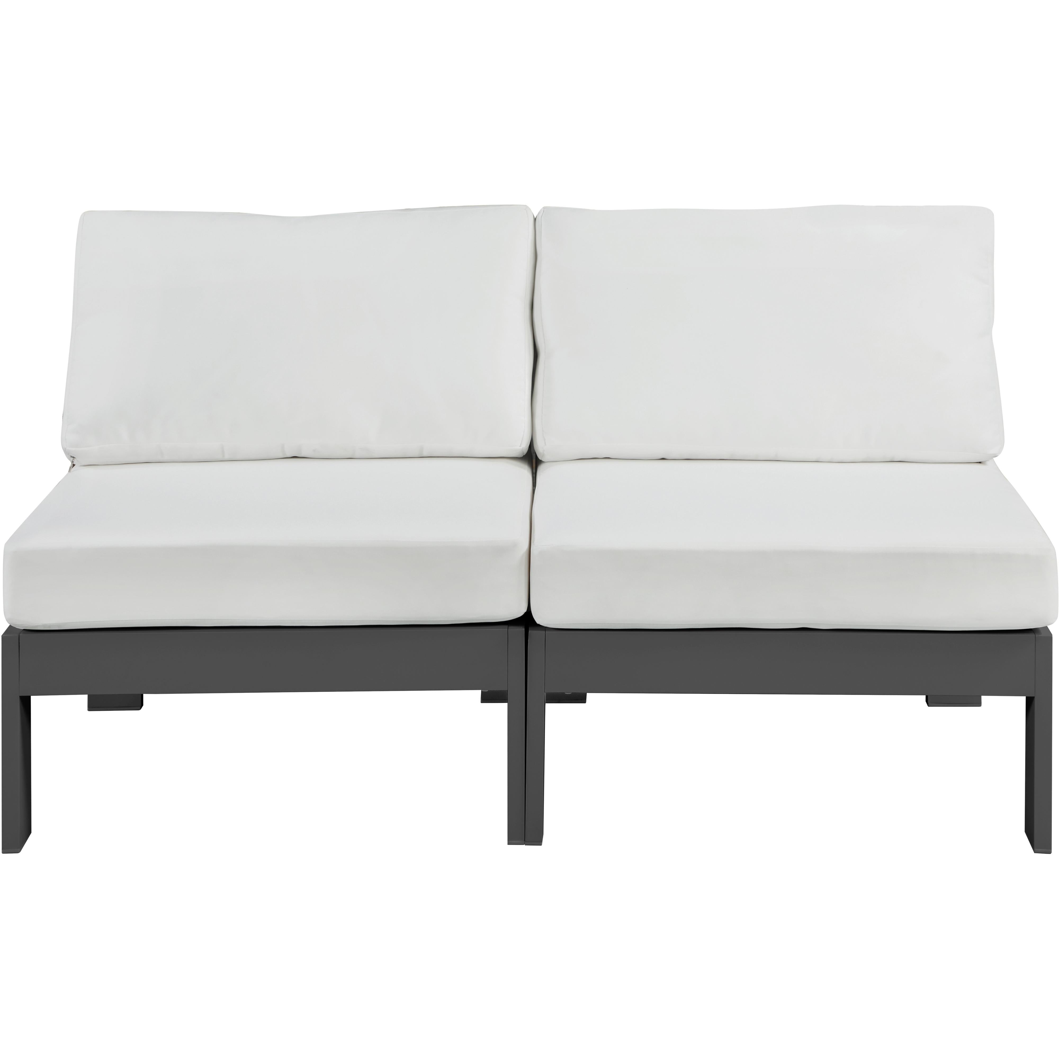 Meridian Nizuc White Water Resistant Fabric Outdoor Patio Modular Sofa