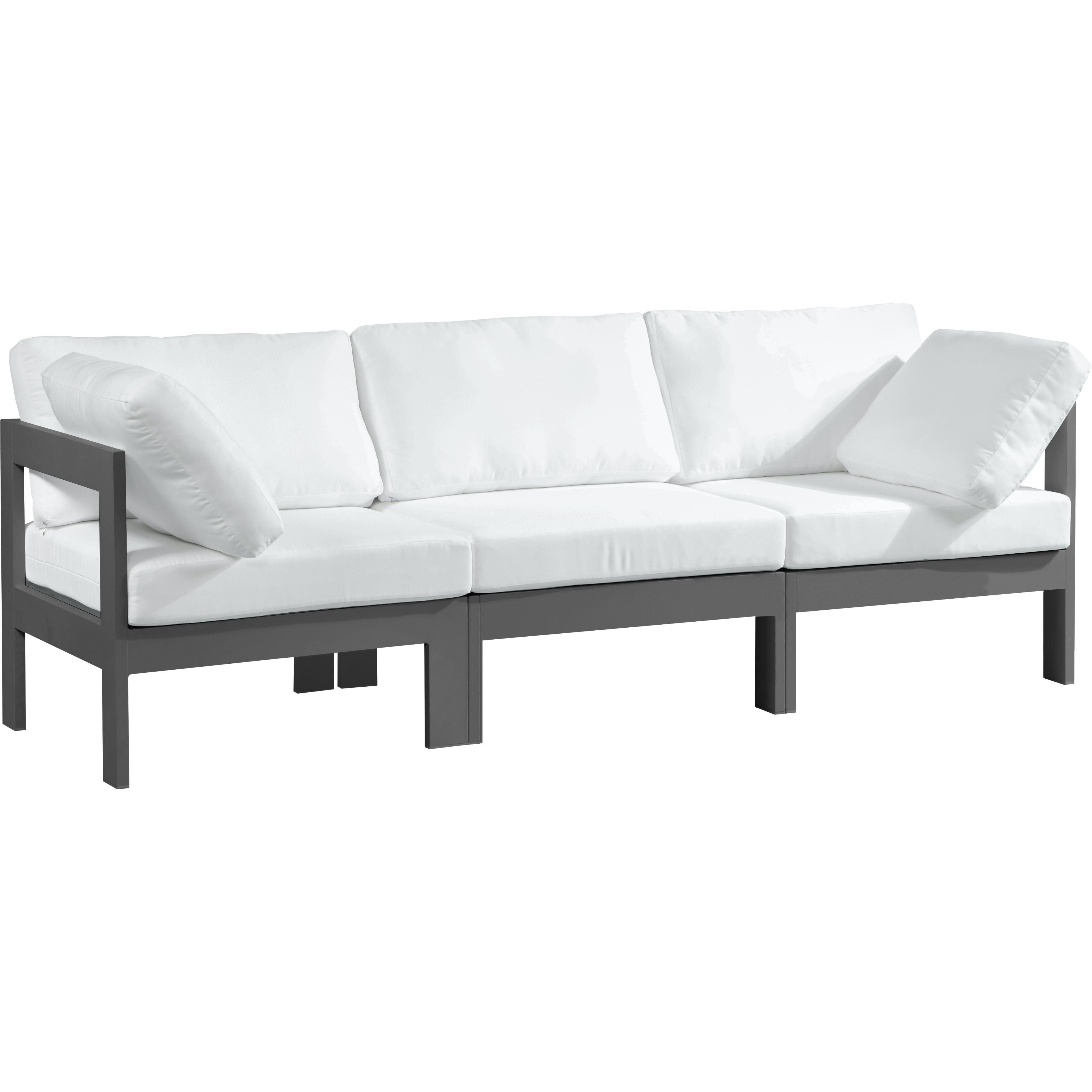 Meridian Nizuc White Water Resistant Fabric Outdoor Patio Modular Sofa