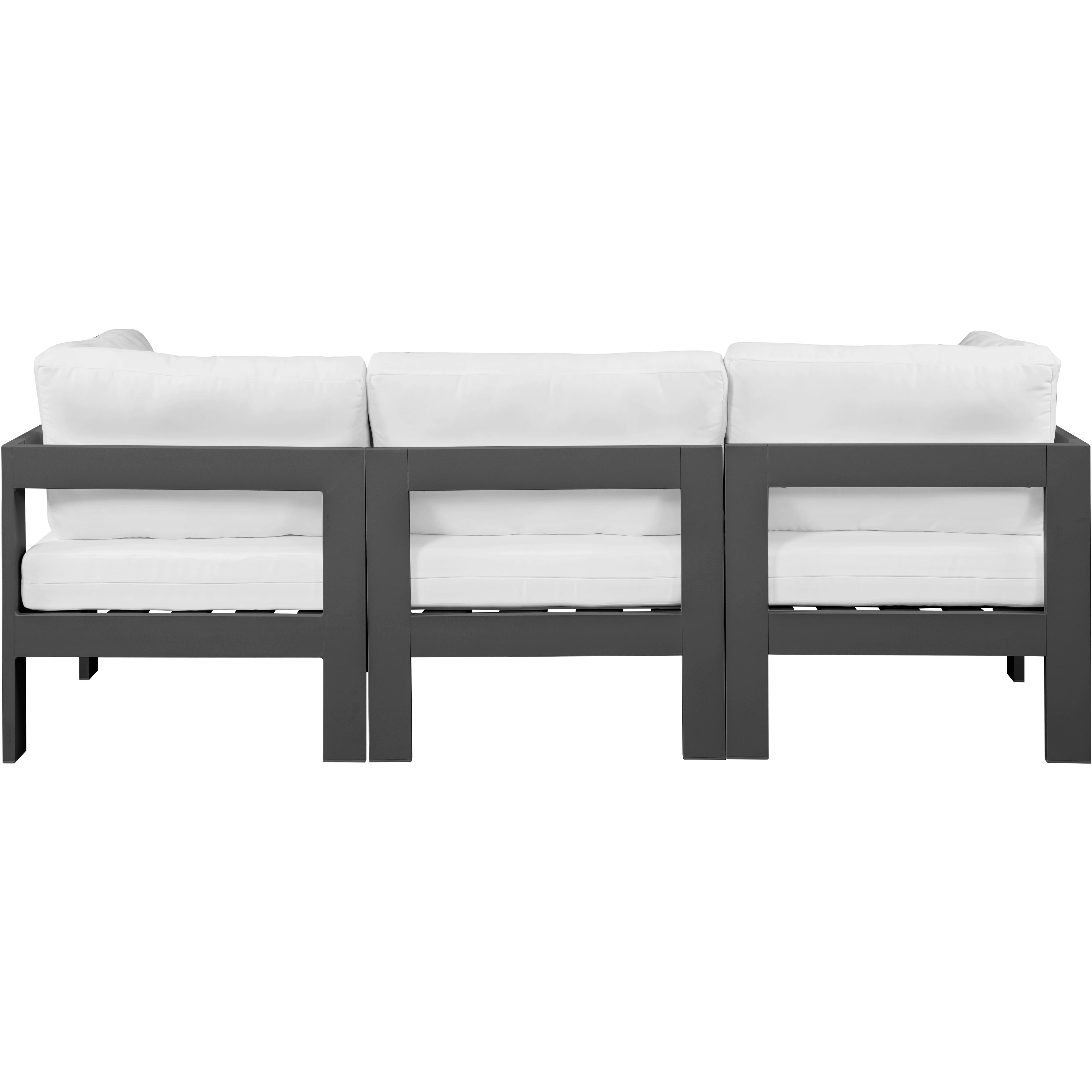 Meridian Nizuc White Water Resistant Fabric Outdoor Patio Modular Sofa