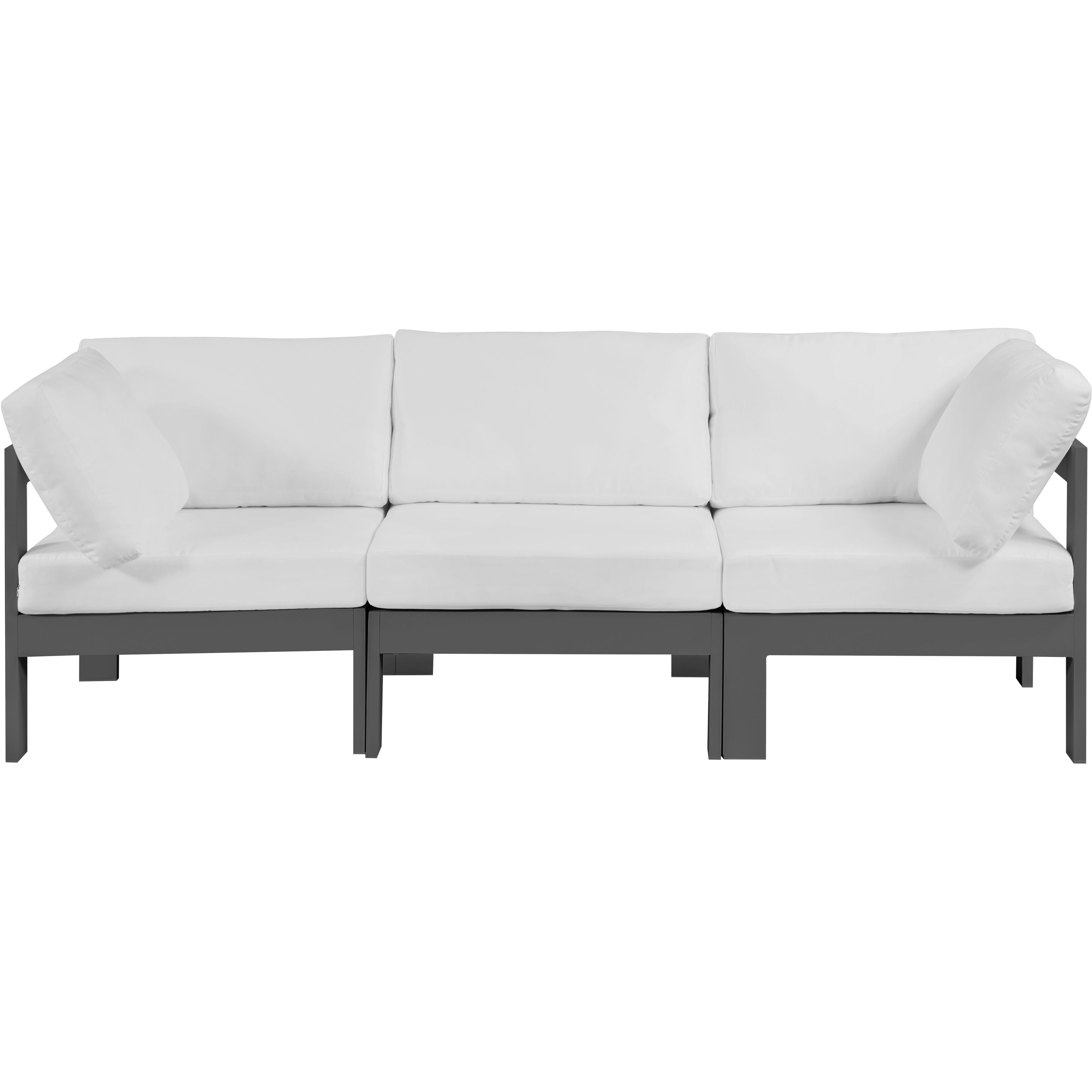 Meridian Nizuc White Water Resistant Fabric Outdoor Patio Modular Sofa