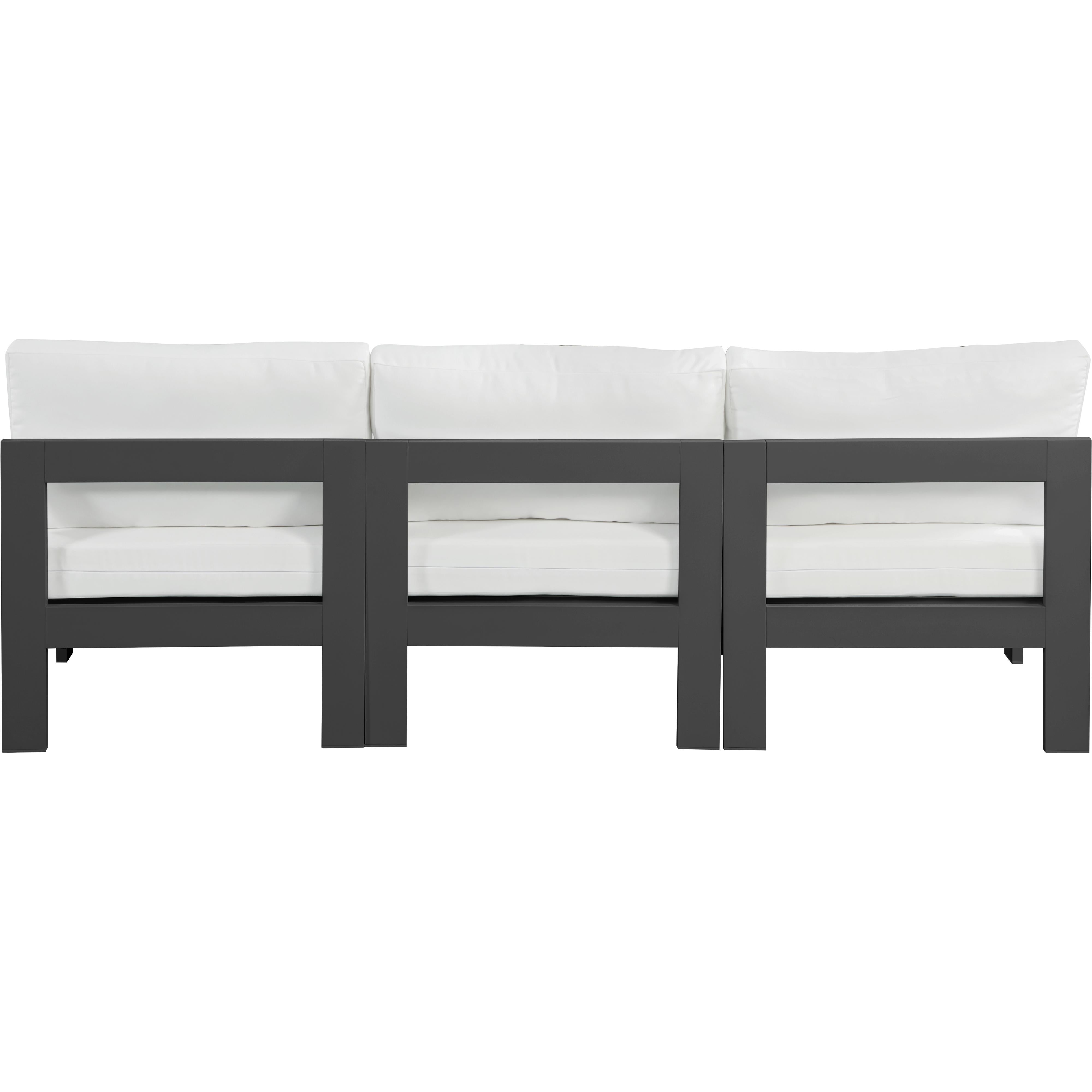 Meridian Nizuc White Water Resistant Fabric Outdoor Patio Modular Sofa