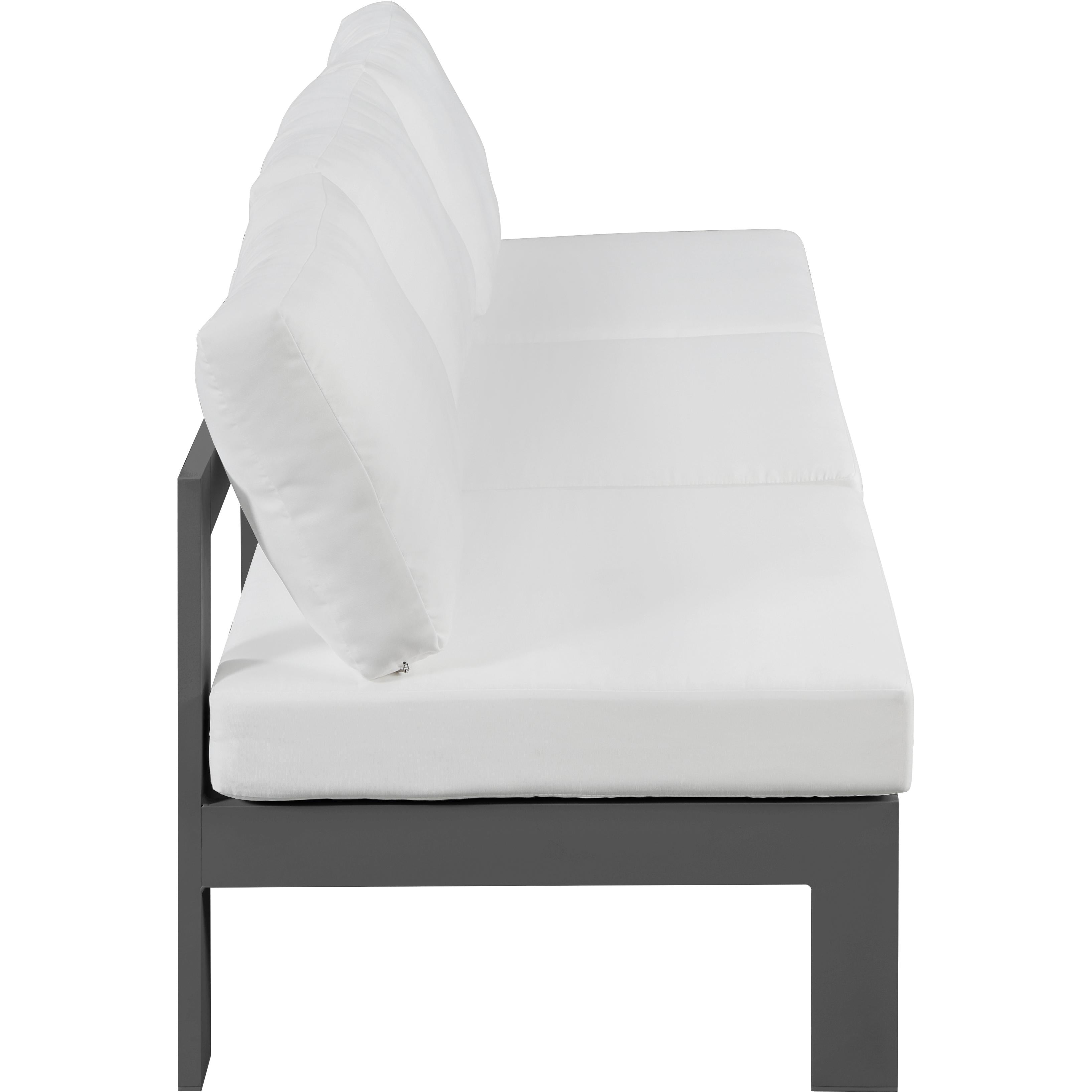 Meridian Nizuc White Water Resistant Fabric Outdoor Patio Modular Sofa