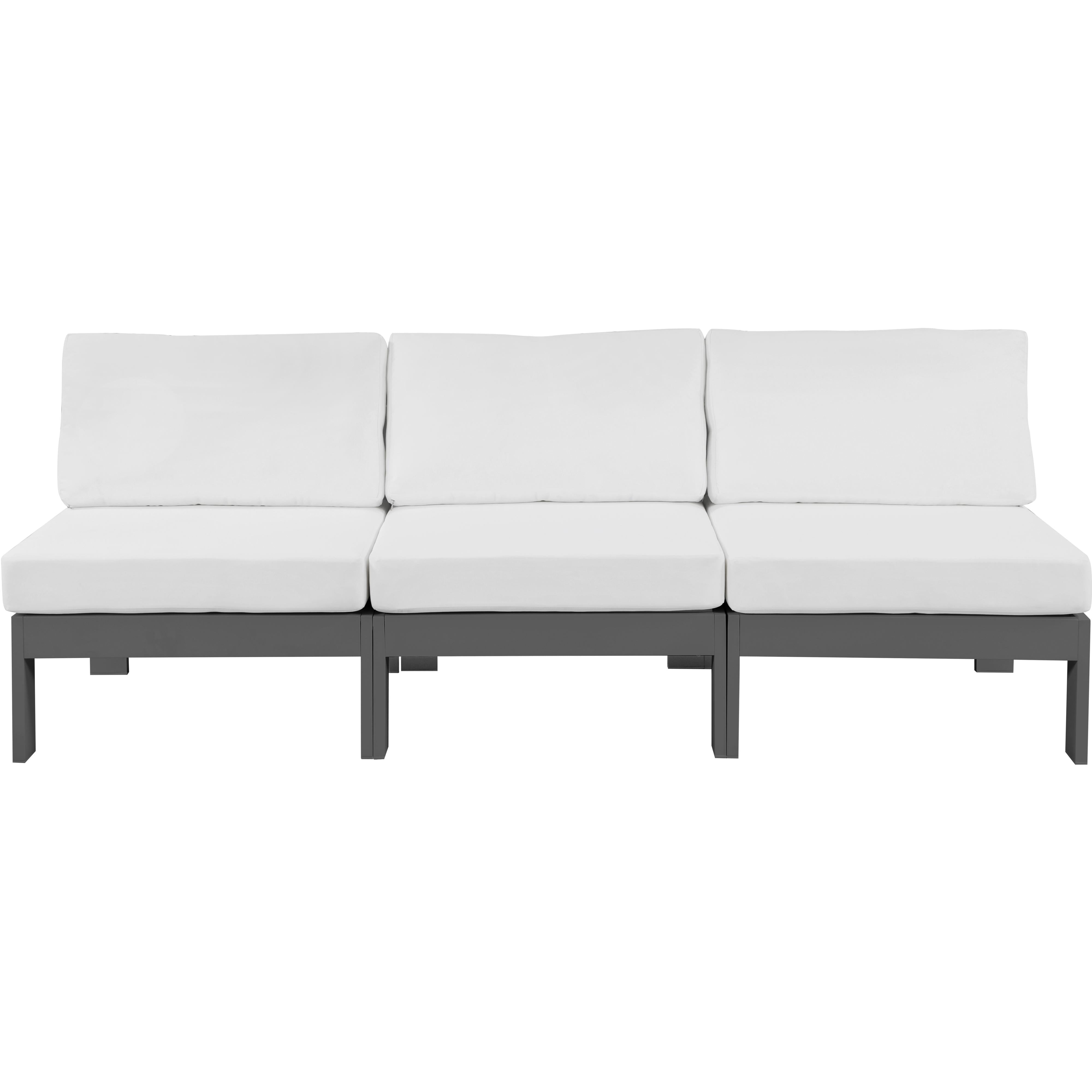 Meridian Nizuc White Water Resistant Fabric Outdoor Patio Modular Sofa