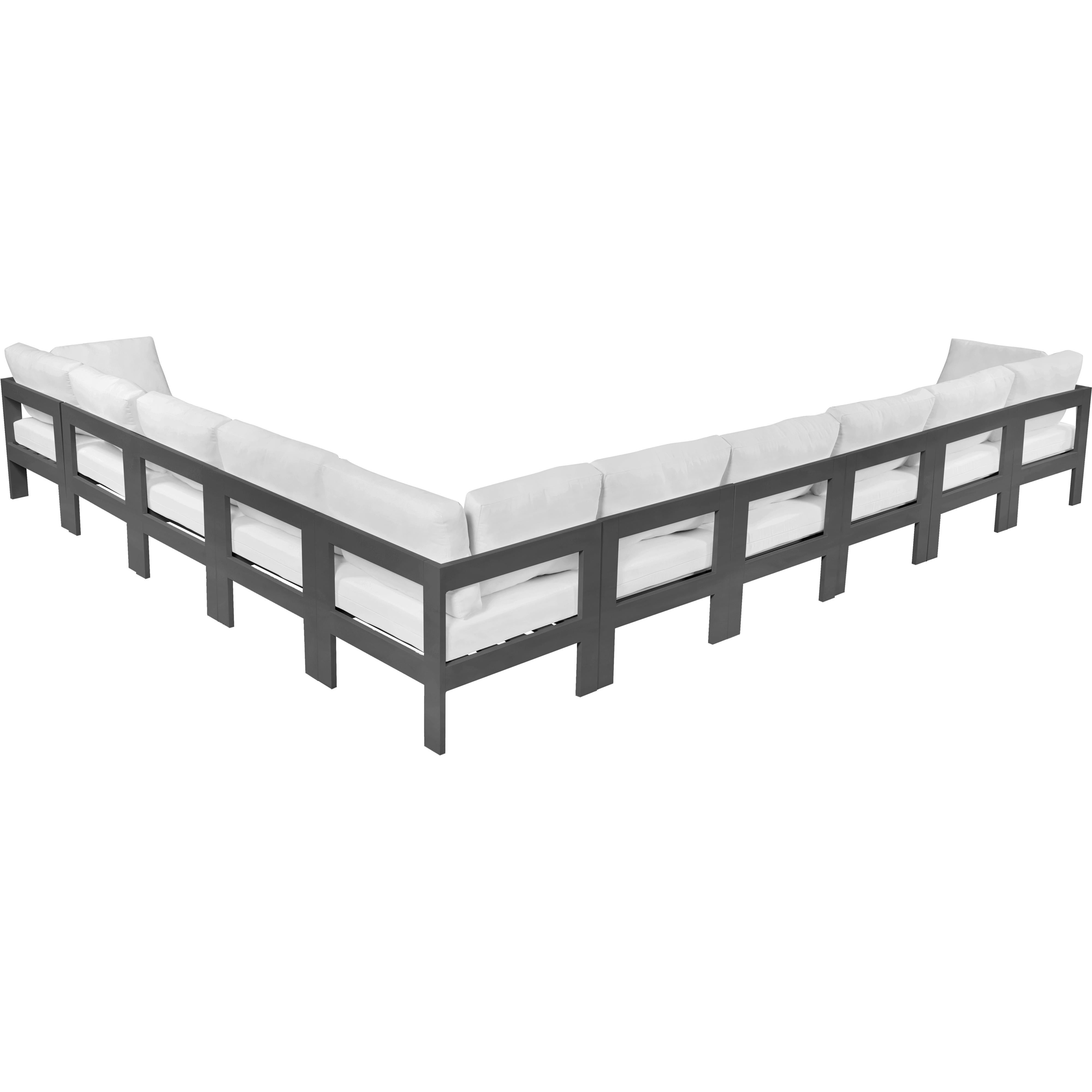 Meridian Nizuc White Water Resistant Fabric Outdoor Patio Modular Sectional