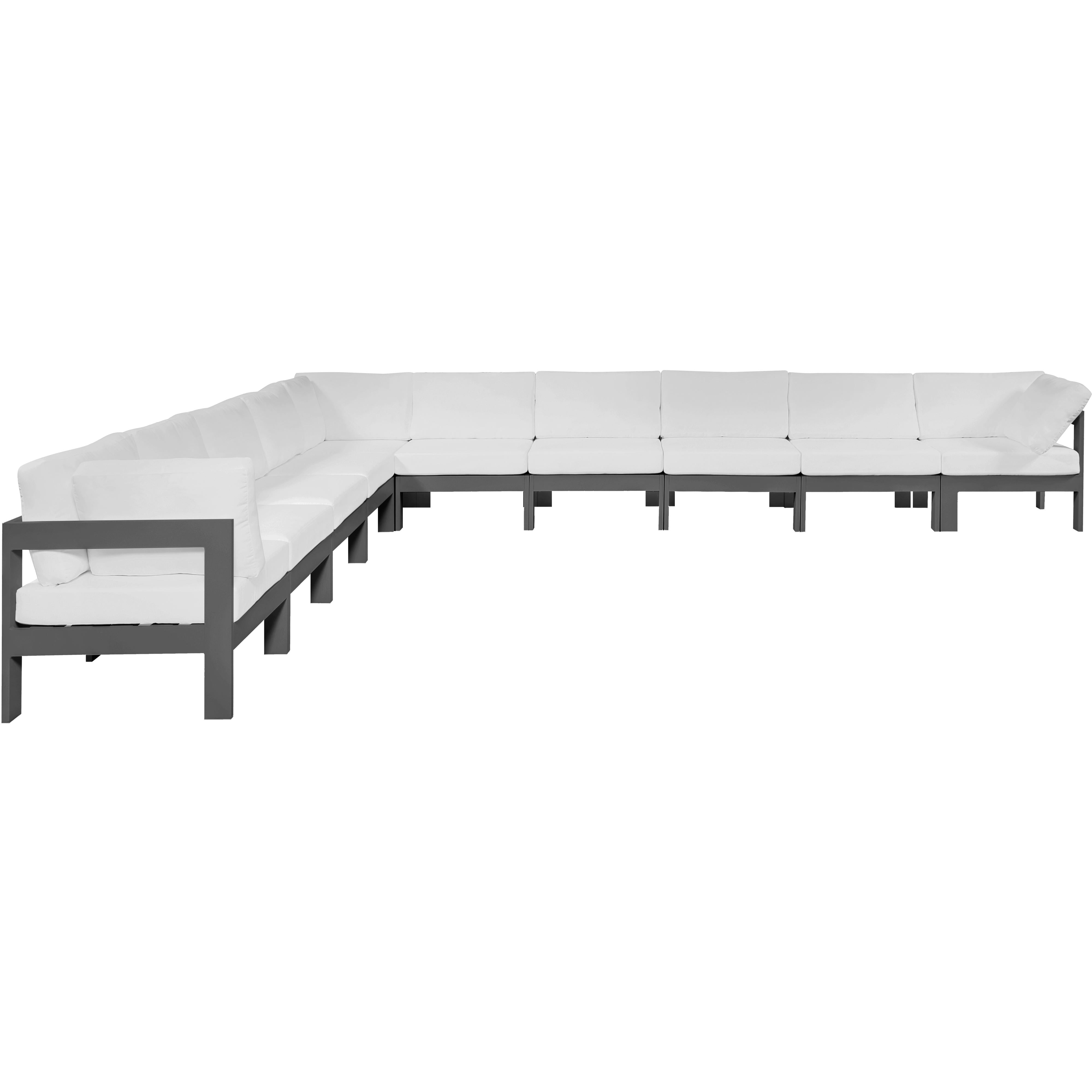 Meridian Nizuc White Water Resistant Fabric Outdoor Patio Modular Sectional