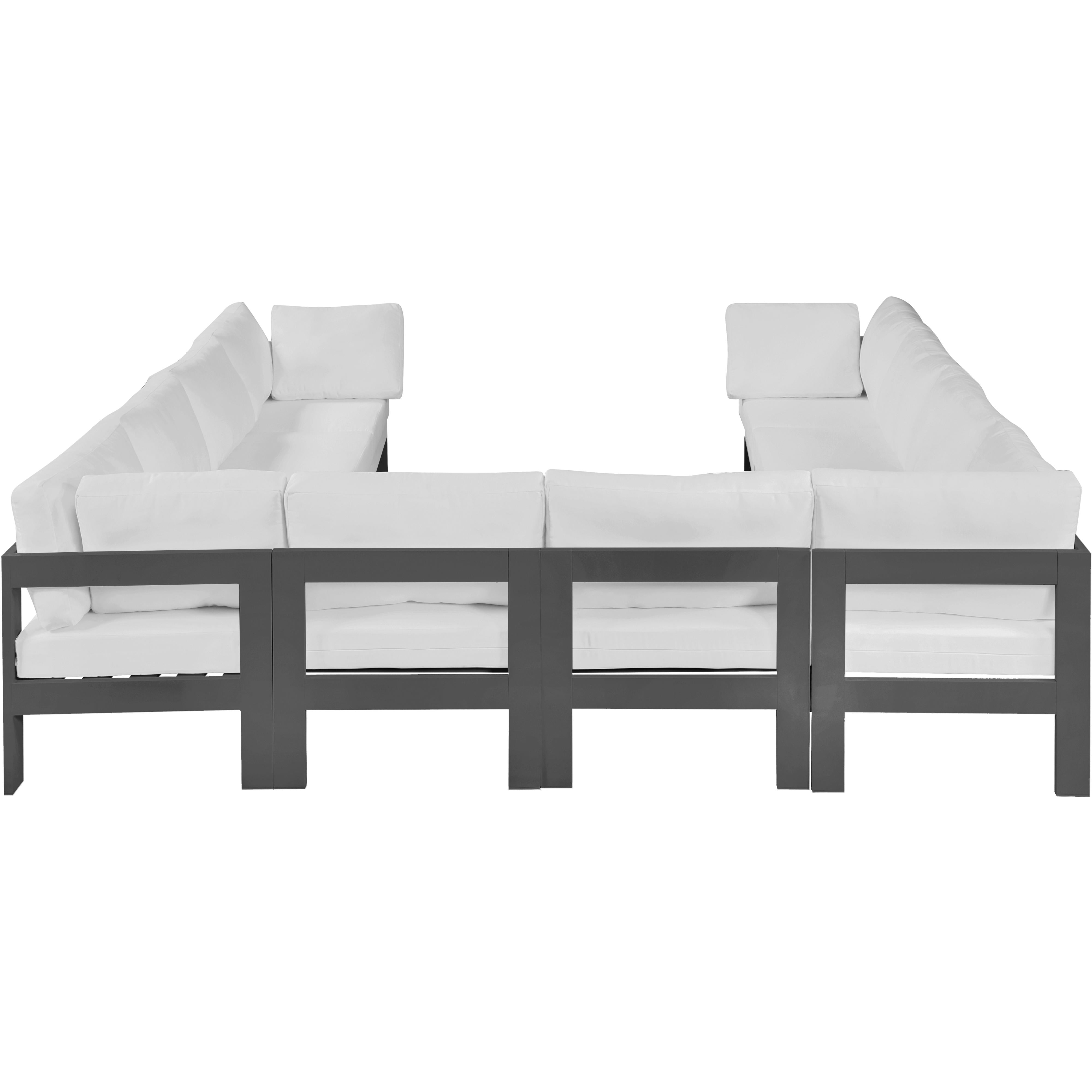 Meridian Nizuc White Water Resistant Fabric Outdoor Patio Modular Sectional