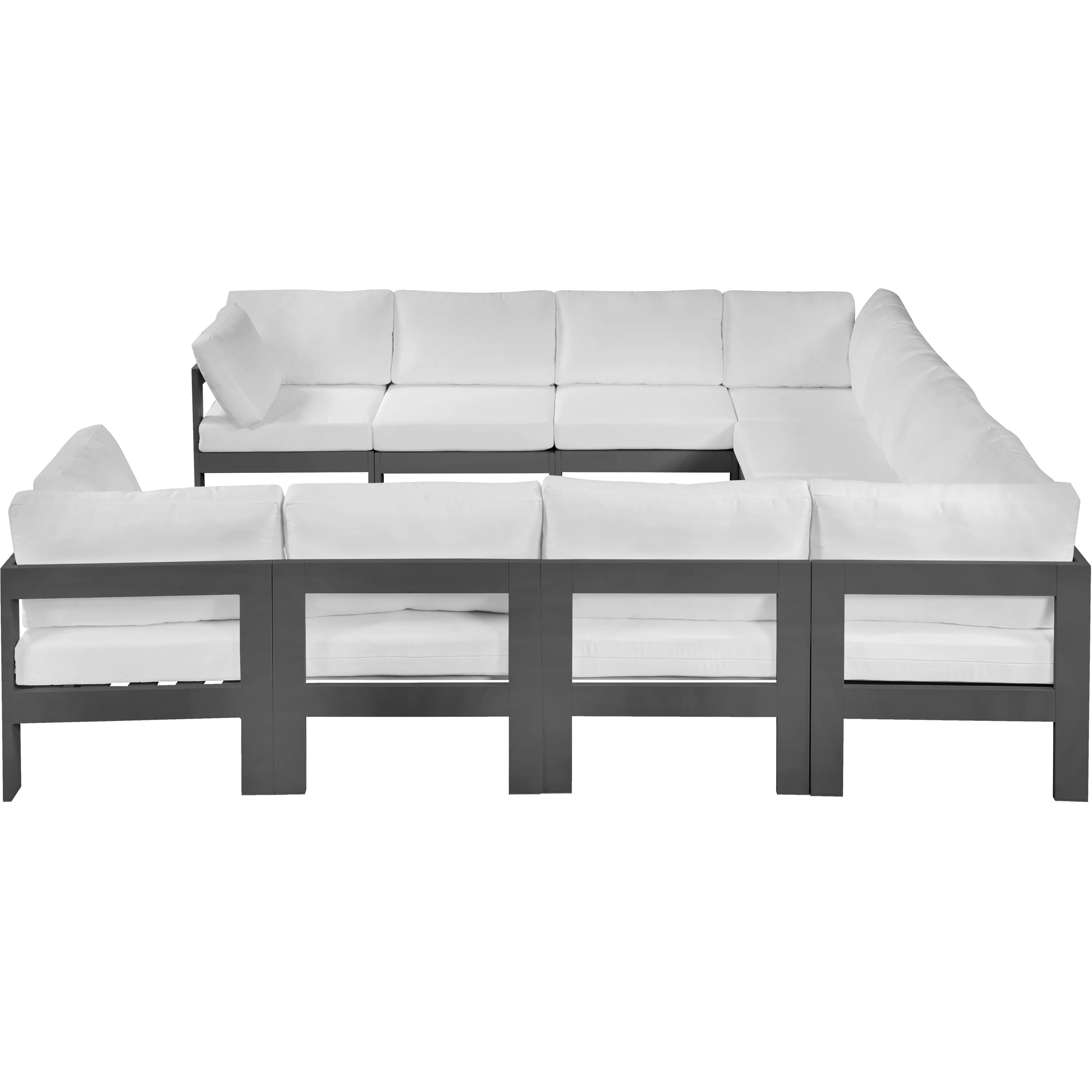 Meridian Nizuc White Water Resistant Fabric Outdoor Patio Modular Sectional