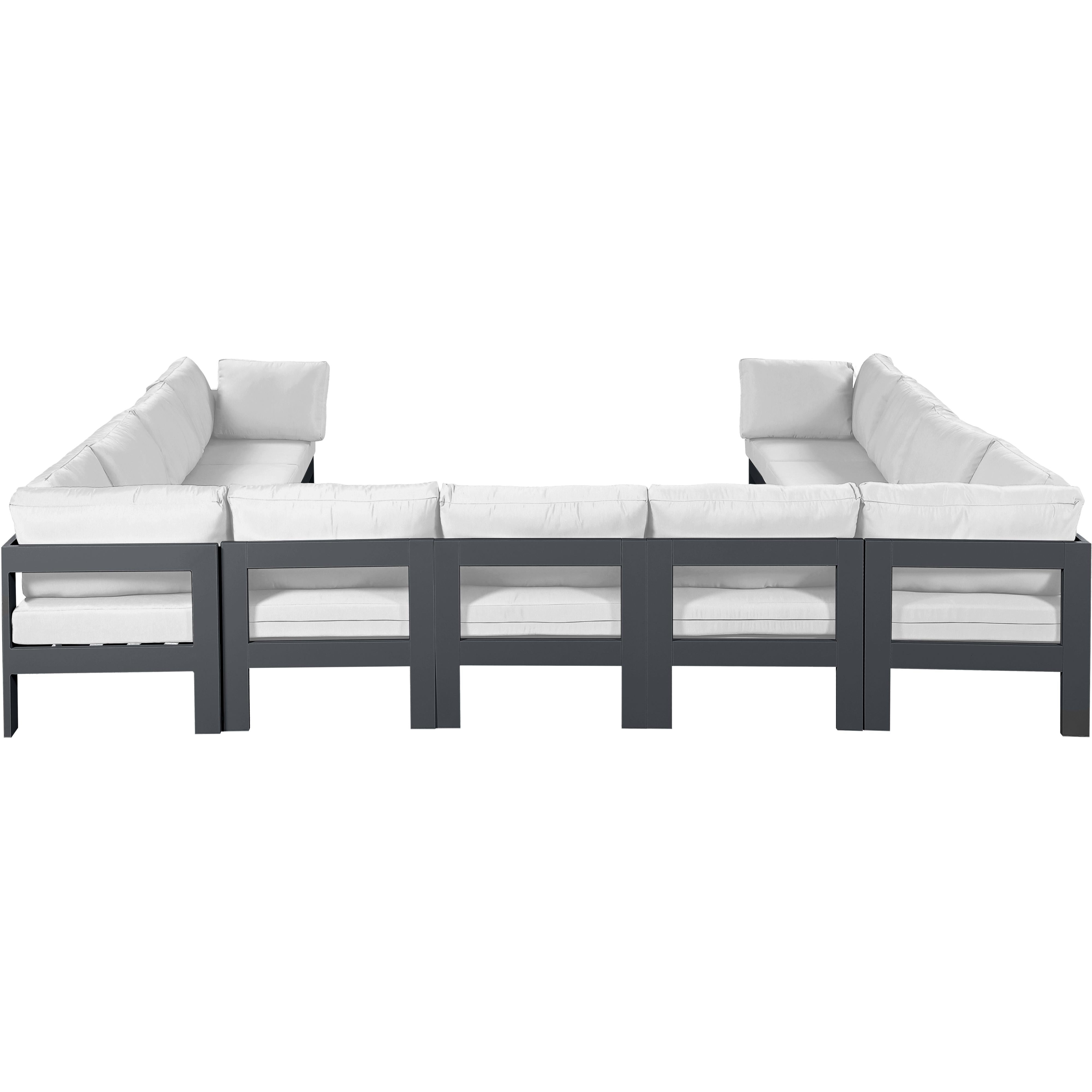 Meridian Nizuc White Water Resistant Fabric Outdoor Patio Modular Sectional