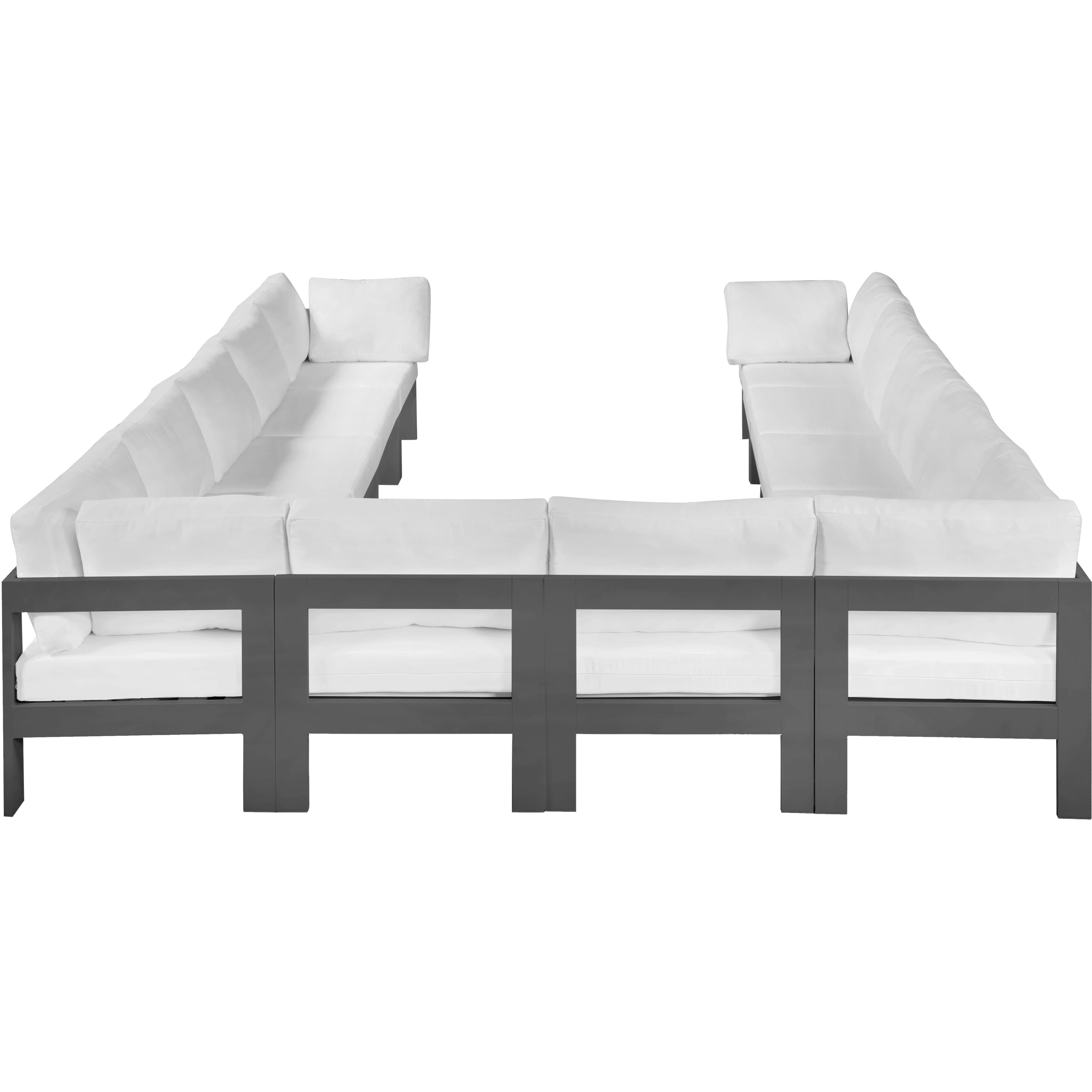 Meridian Nizuc White Water Resistant Fabric Outdoor Patio Modular Sectional