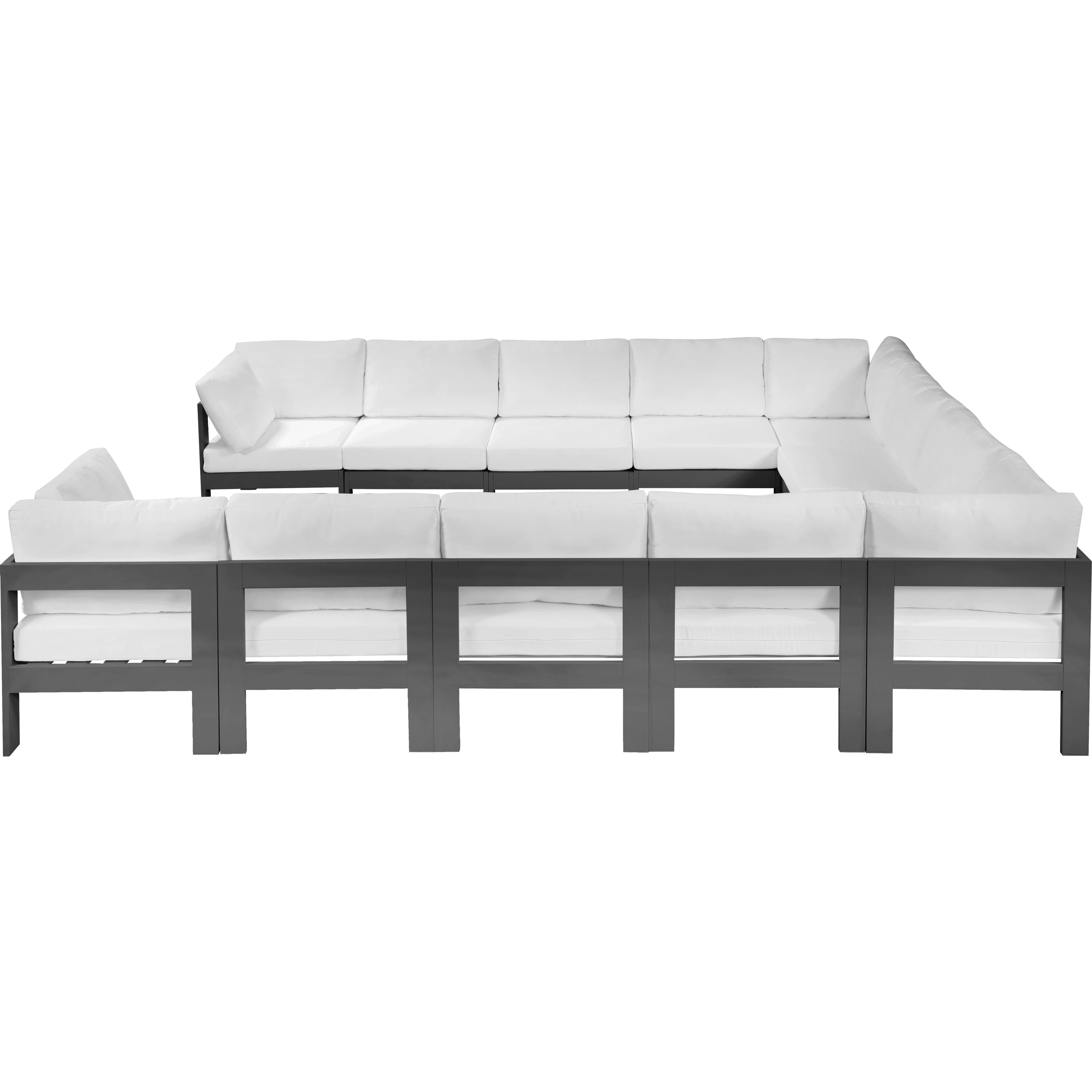 Meridian Nizuc White Water Resistant Fabric Outdoor Patio Modular Sectional
