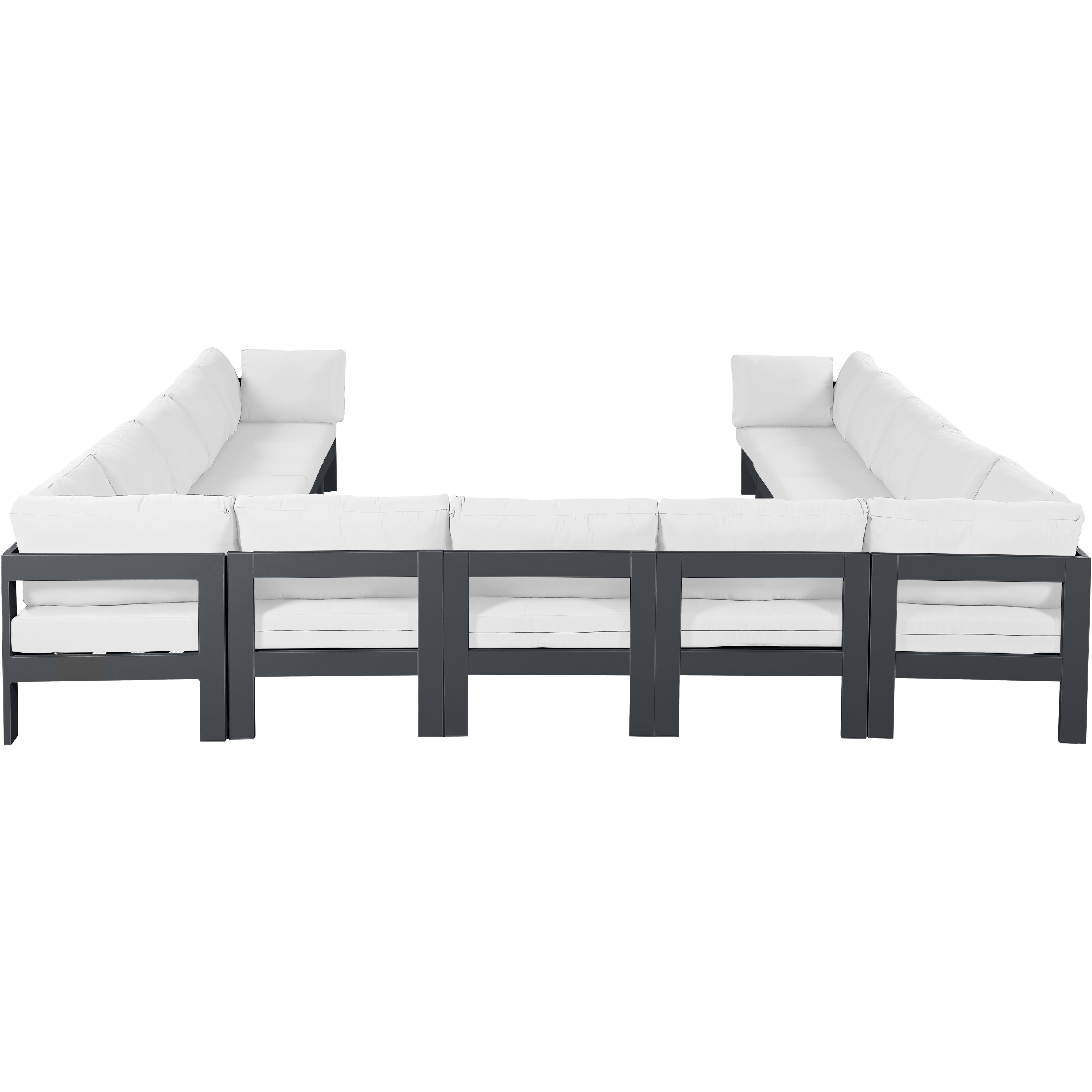 Meridian Nizuc White Water Resistant Fabric Outdoor Patio Modular Sectional