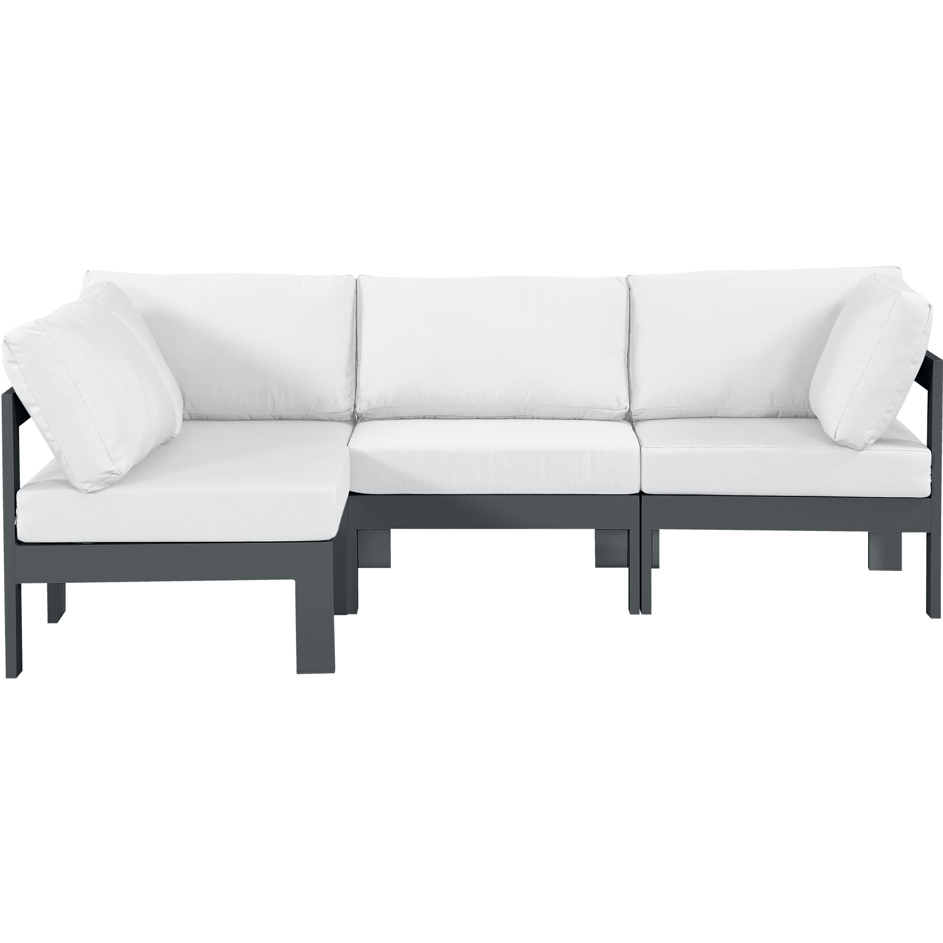 Meridian Nizuc White Water Resistant Fabric Outdoor Patio Modular Sectional