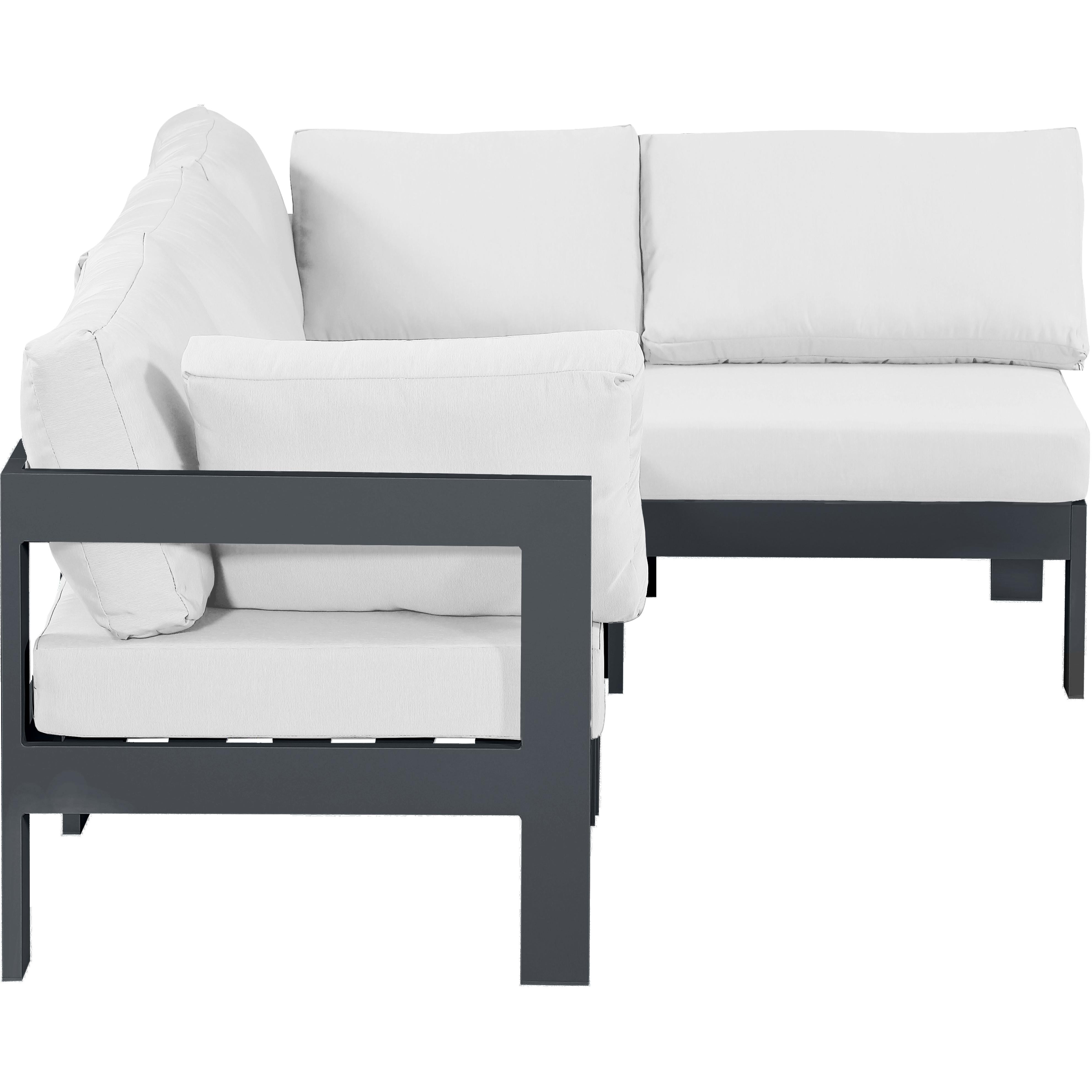Meridian Nizuc White Water Resistant Fabric Outdoor Patio Modular Sectional