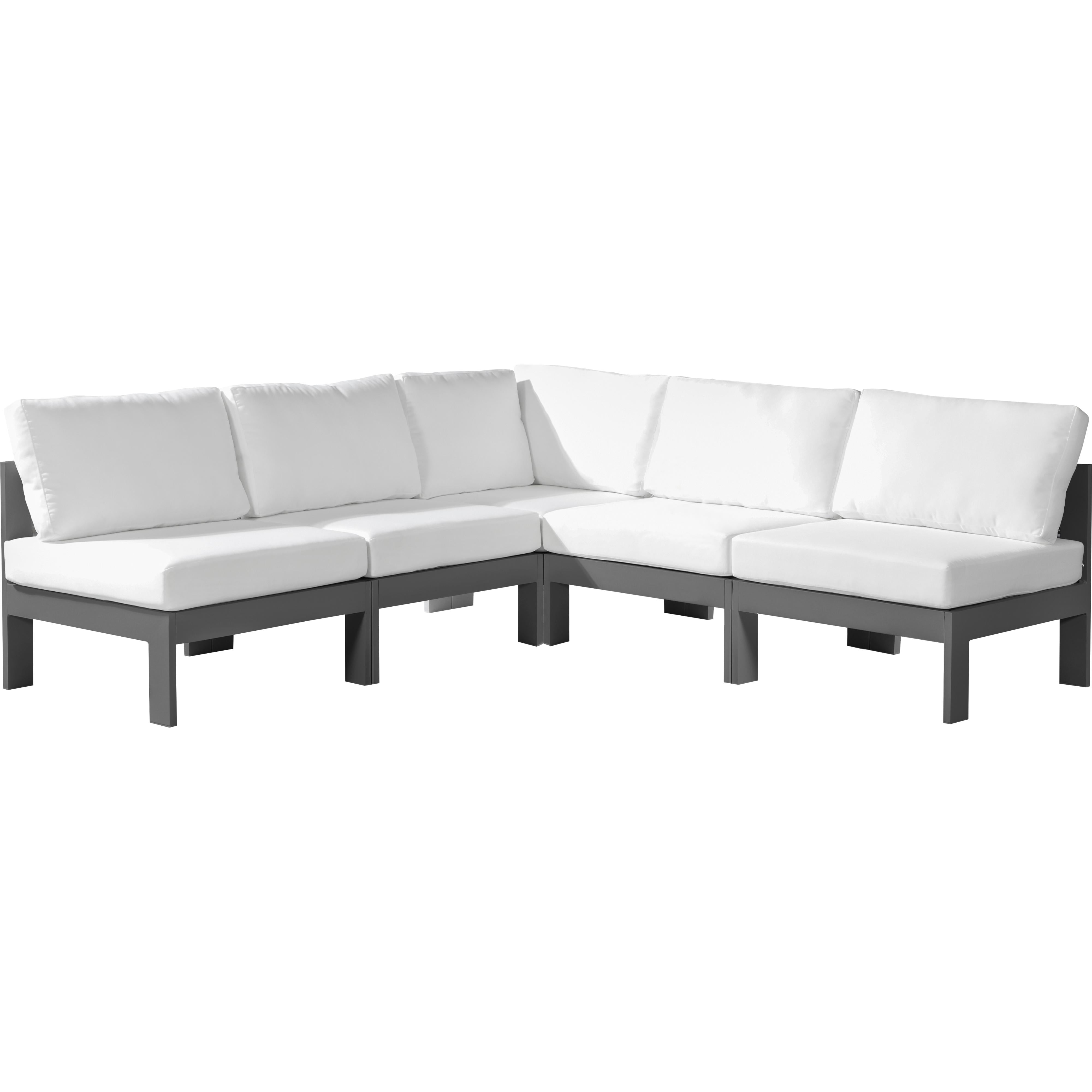 Meridian Nizuc White Water Resistant Fabric Outdoor Patio Modular Sectional