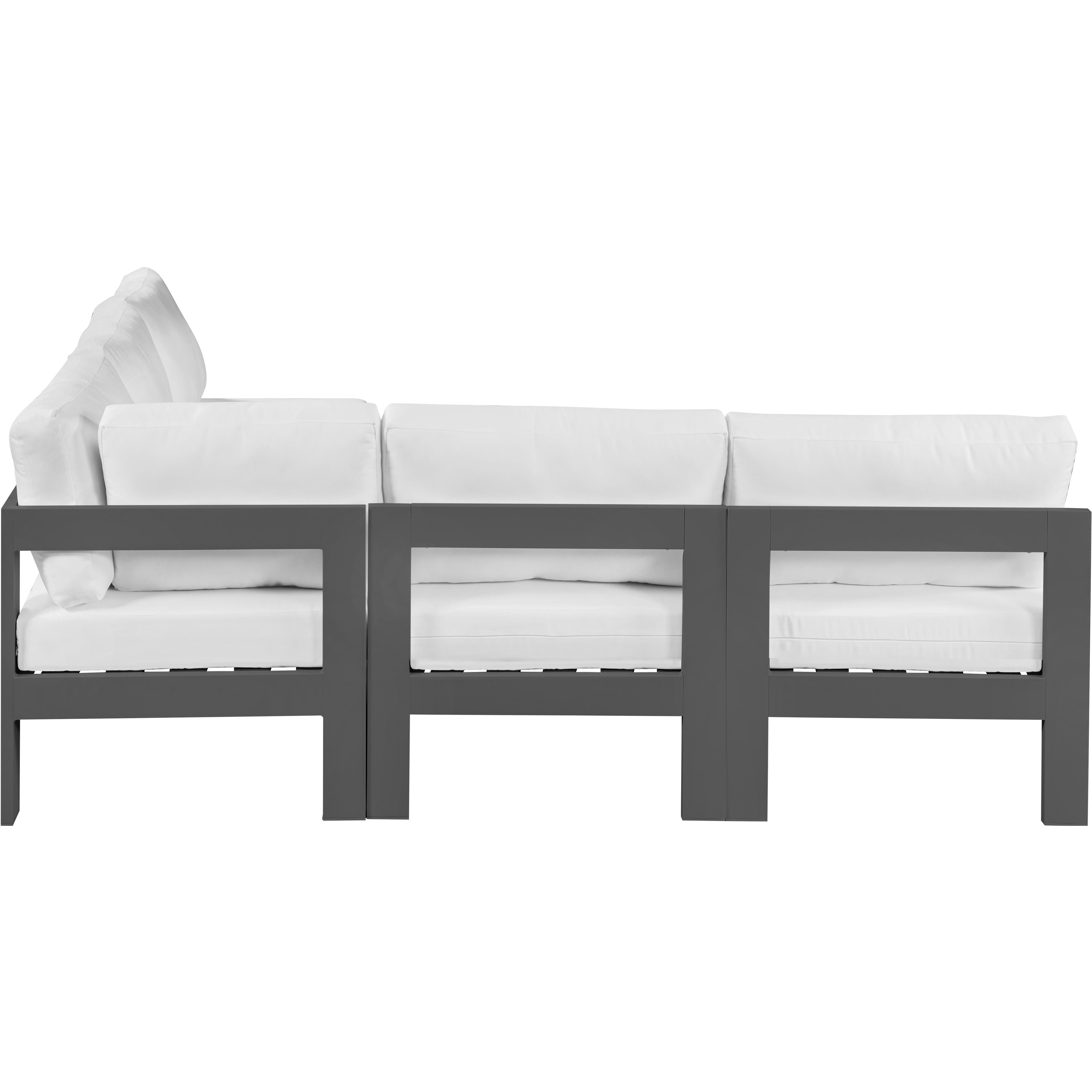 Meridian Nizuc White Water Resistant Fabric Outdoor Patio Modular Sectional