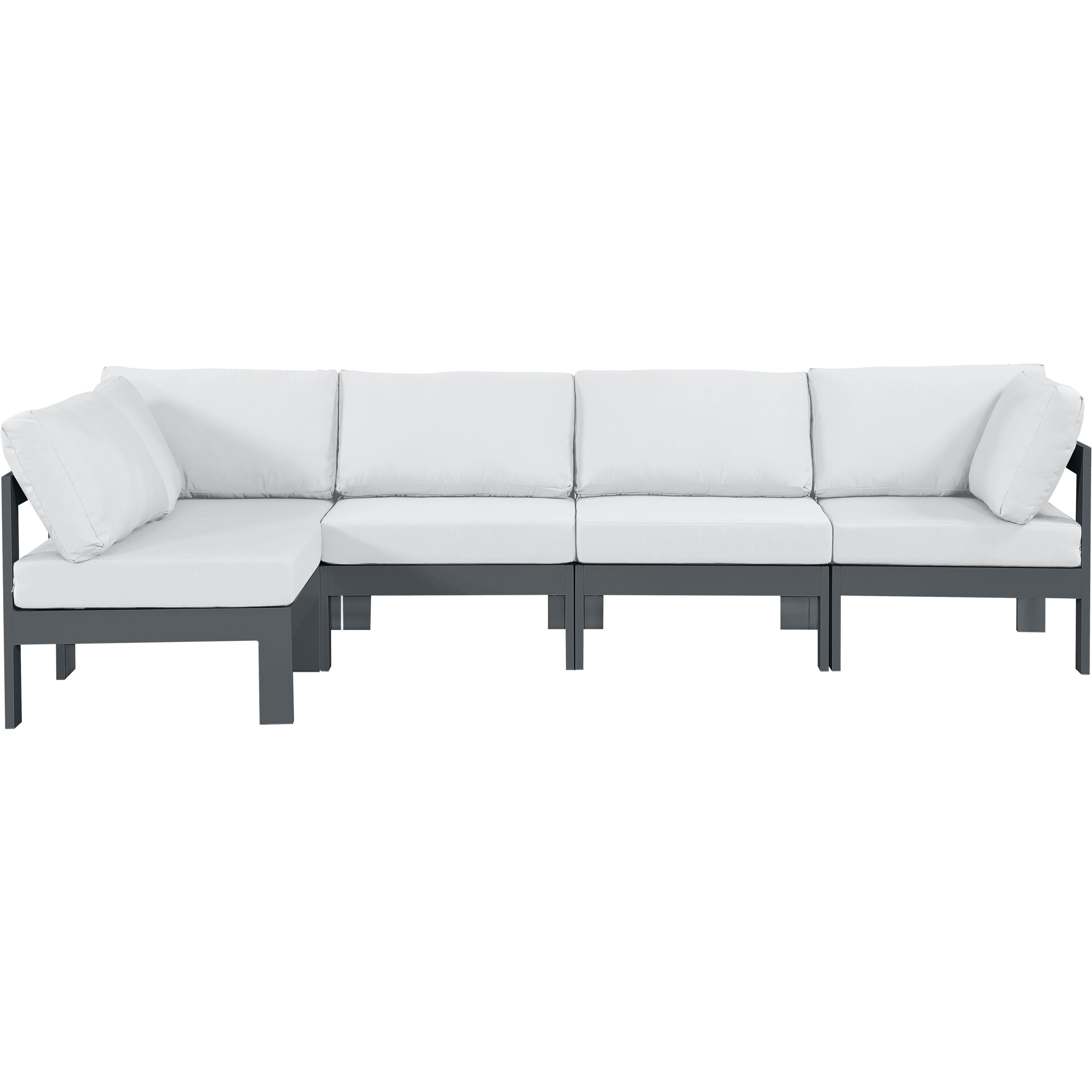 Meridian Nizuc White Water Resistant Fabric Outdoor Patio Modular Sectional