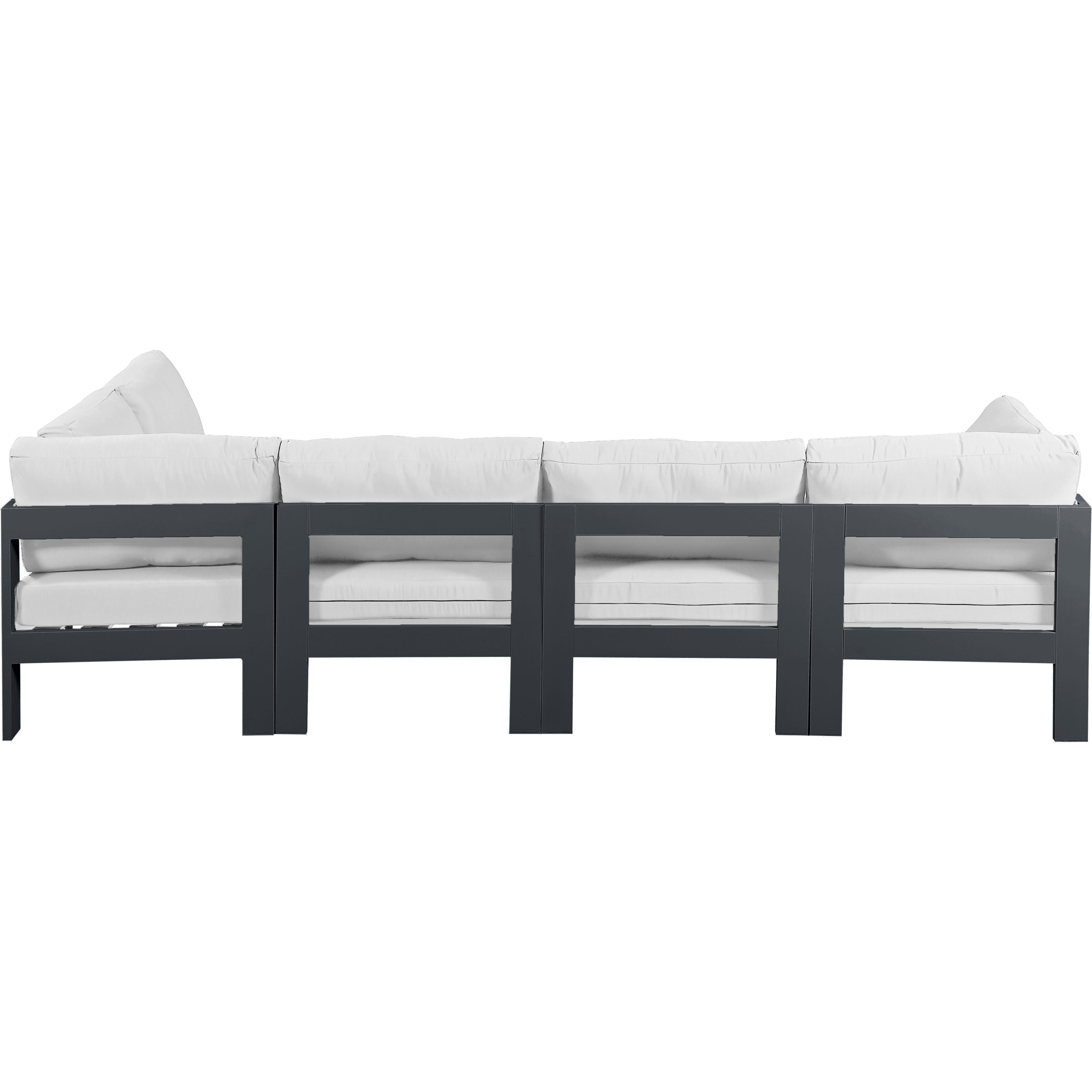 Meridian Nizuc White Water Resistant Fabric Outdoor Patio Modular Sectional