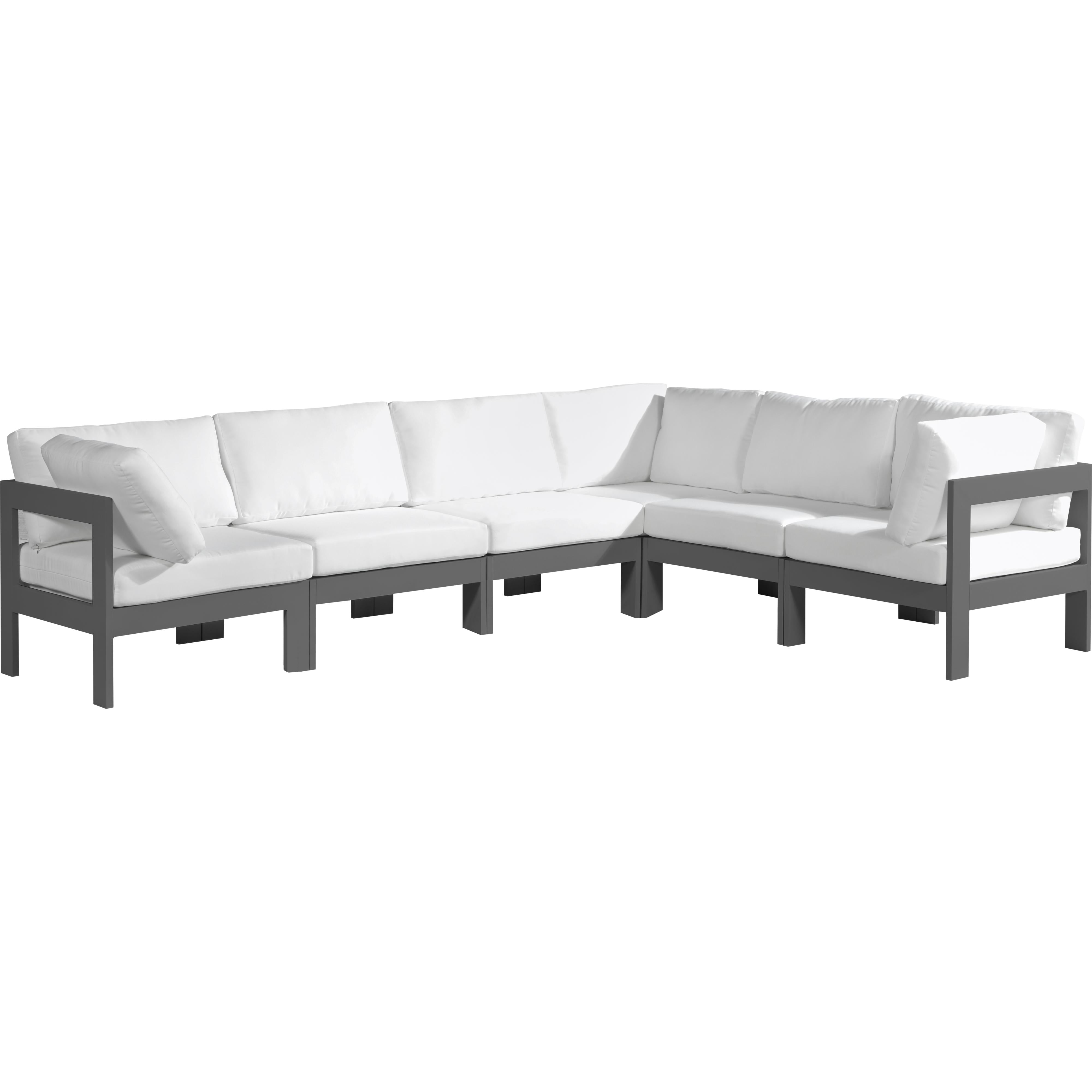 Meridian Nizuc White Water Resistant Fabric Outdoor Patio Modular Sectional