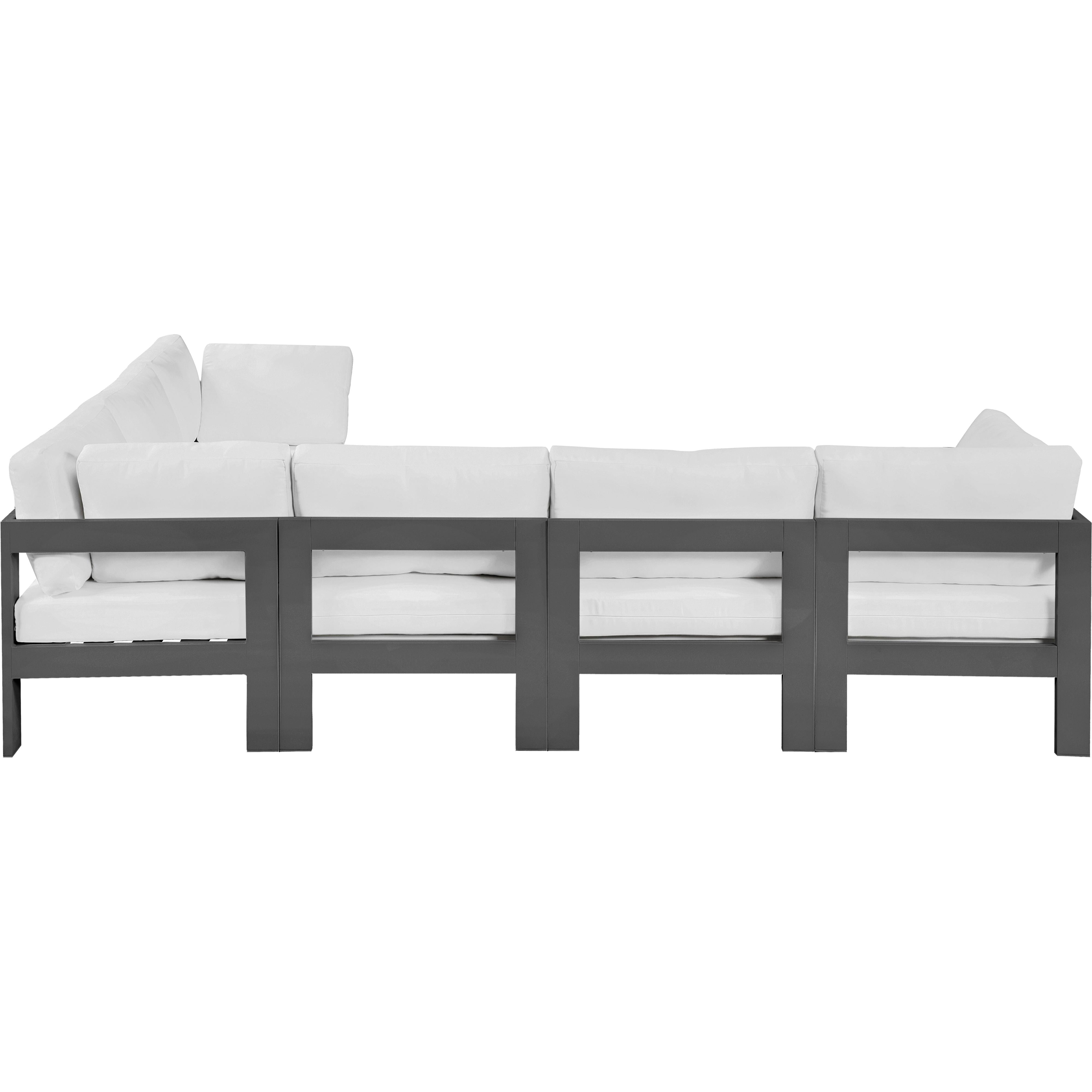 Meridian Nizuc White Water Resistant Fabric Outdoor Patio Modular Sectional
