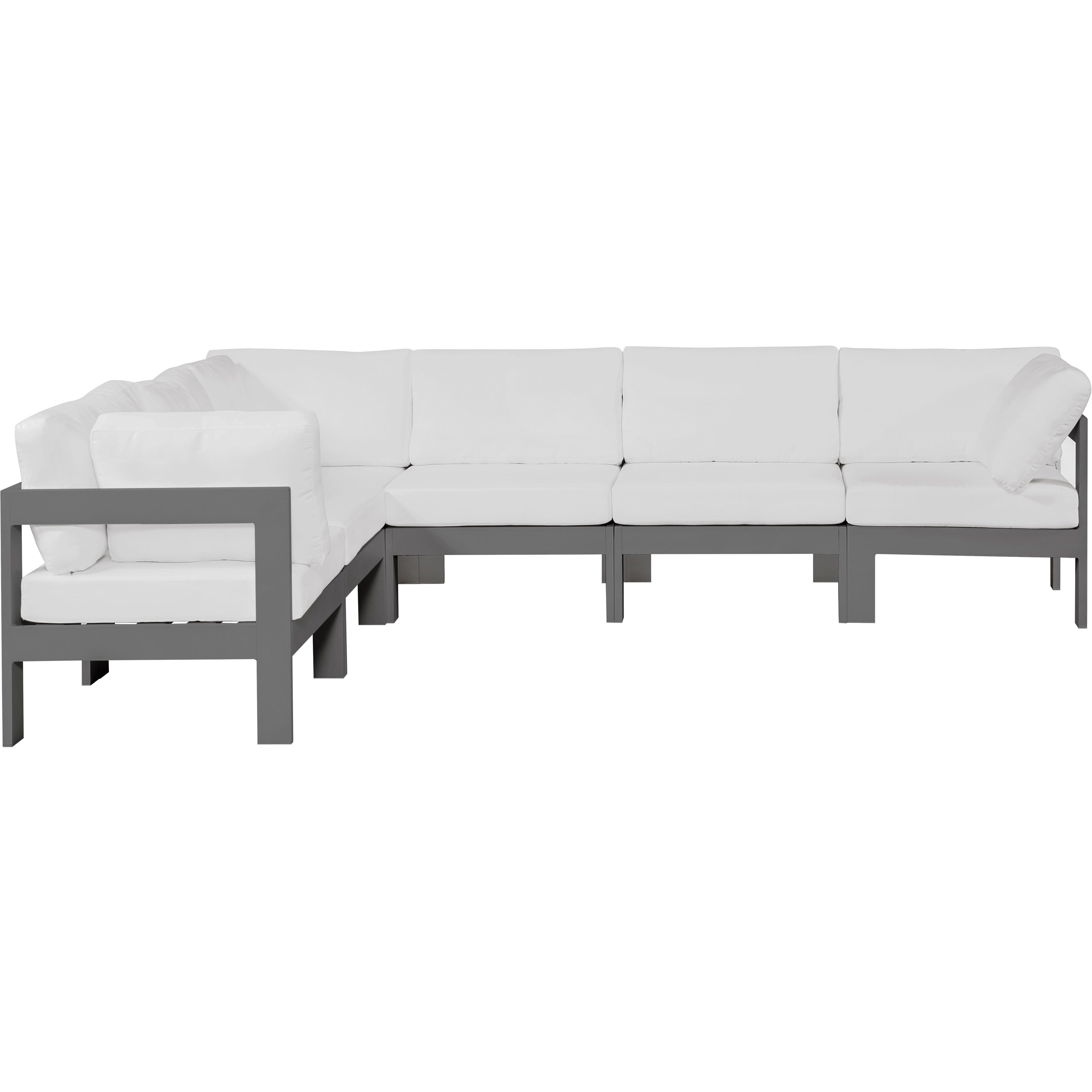 Meridian Nizuc White Water Resistant Fabric Outdoor Patio Modular Sectional