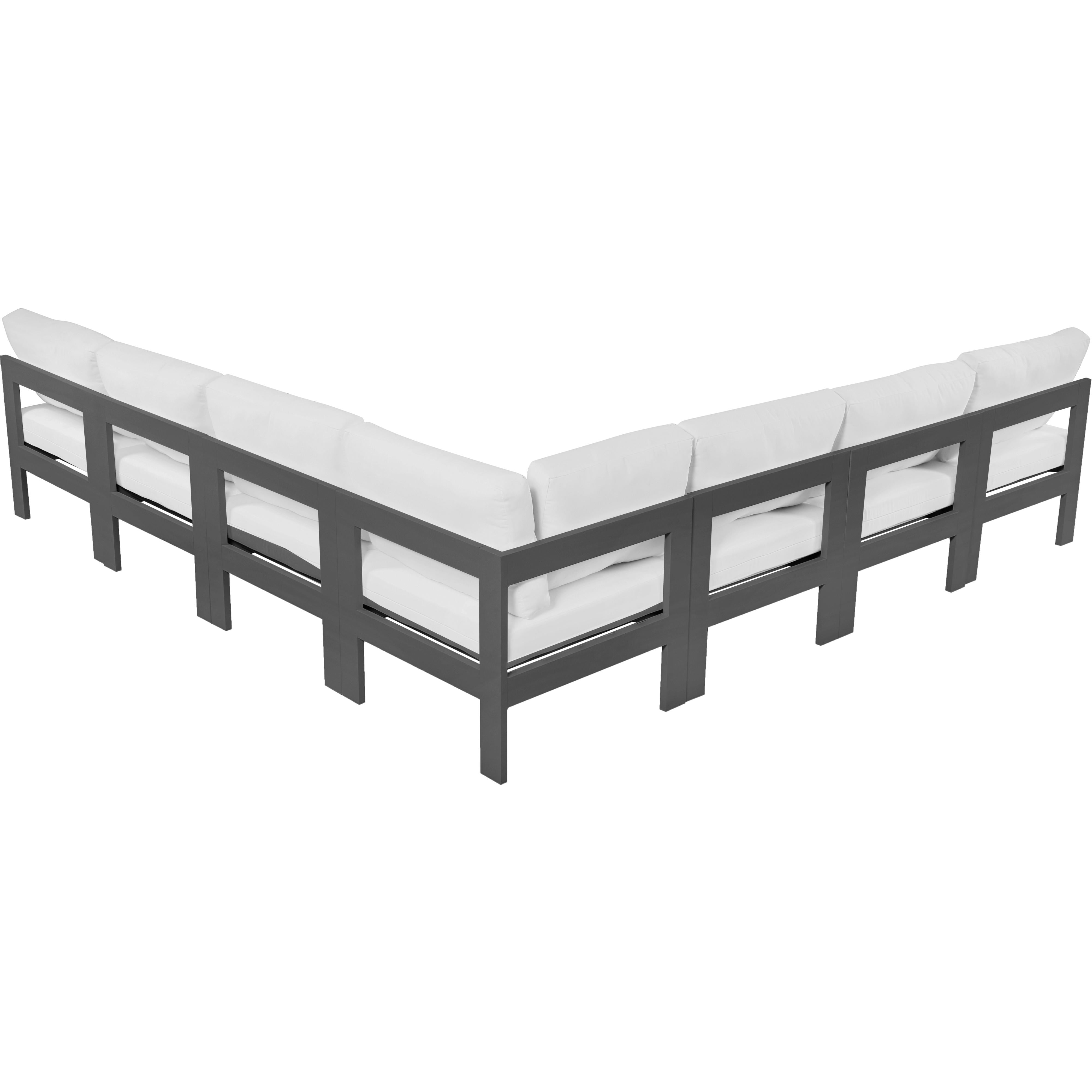 Meridian Nizuc White Water Resistant Fabric Outdoor Patio Modular Sectional