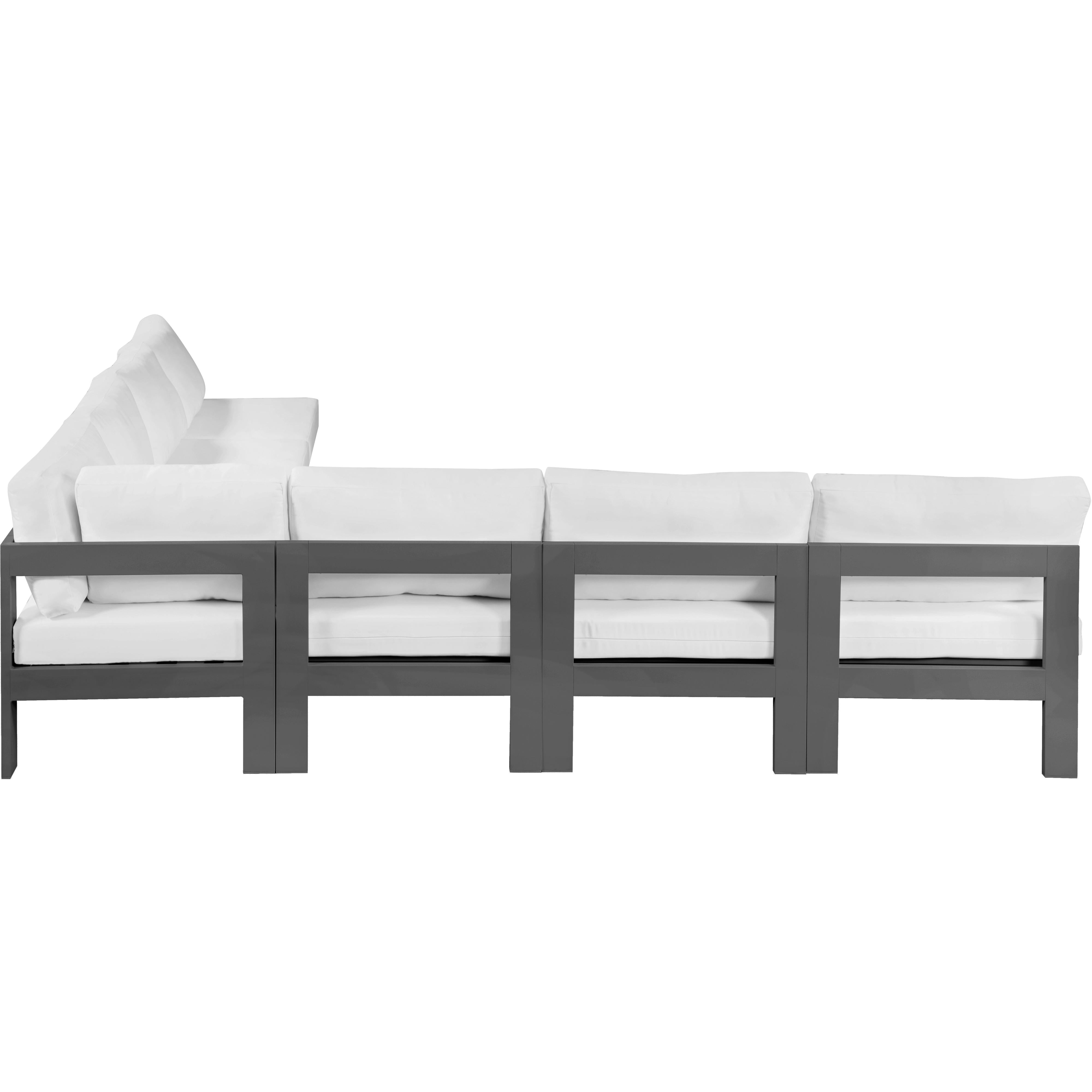 Meridian Nizuc White Water Resistant Fabric Outdoor Patio Modular Sectional
