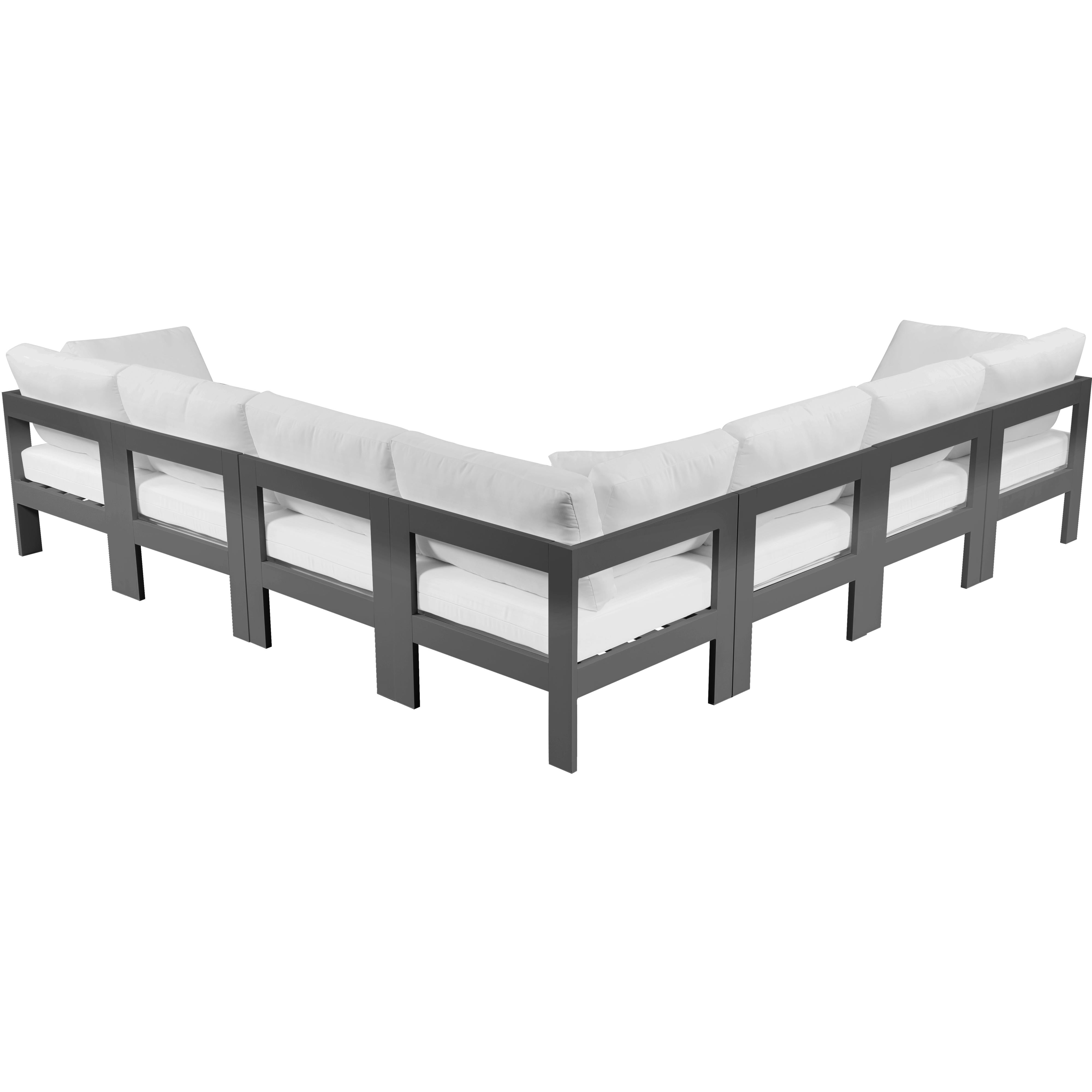 Meridian Nizuc White Water Resistant Fabric Outdoor Patio Modular Sectional