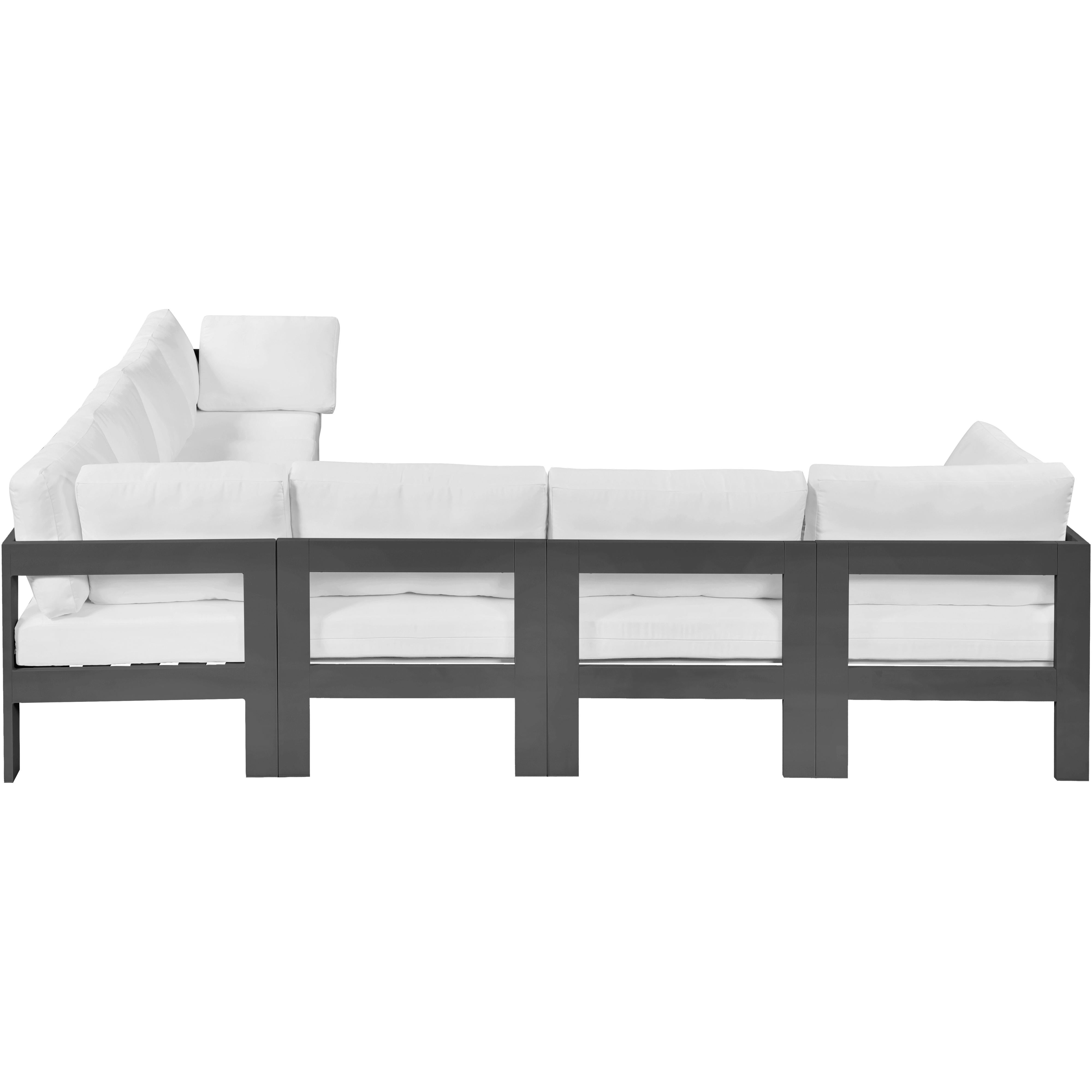 Meridian Nizuc White Water Resistant Fabric Outdoor Patio Modular Sectional