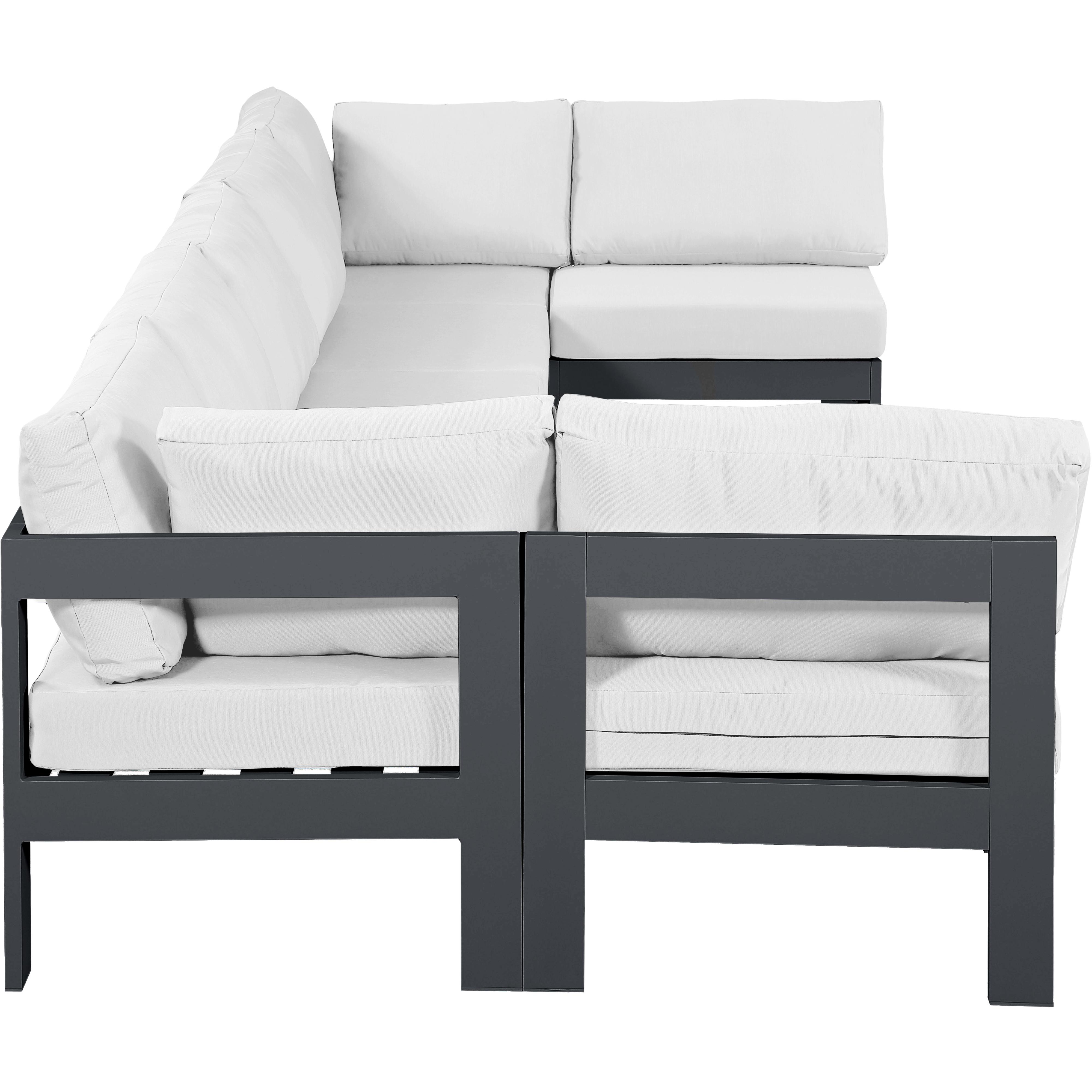 Meridian Nizuc White Water Resistant Fabric Outdoor Patio Modular Sectional