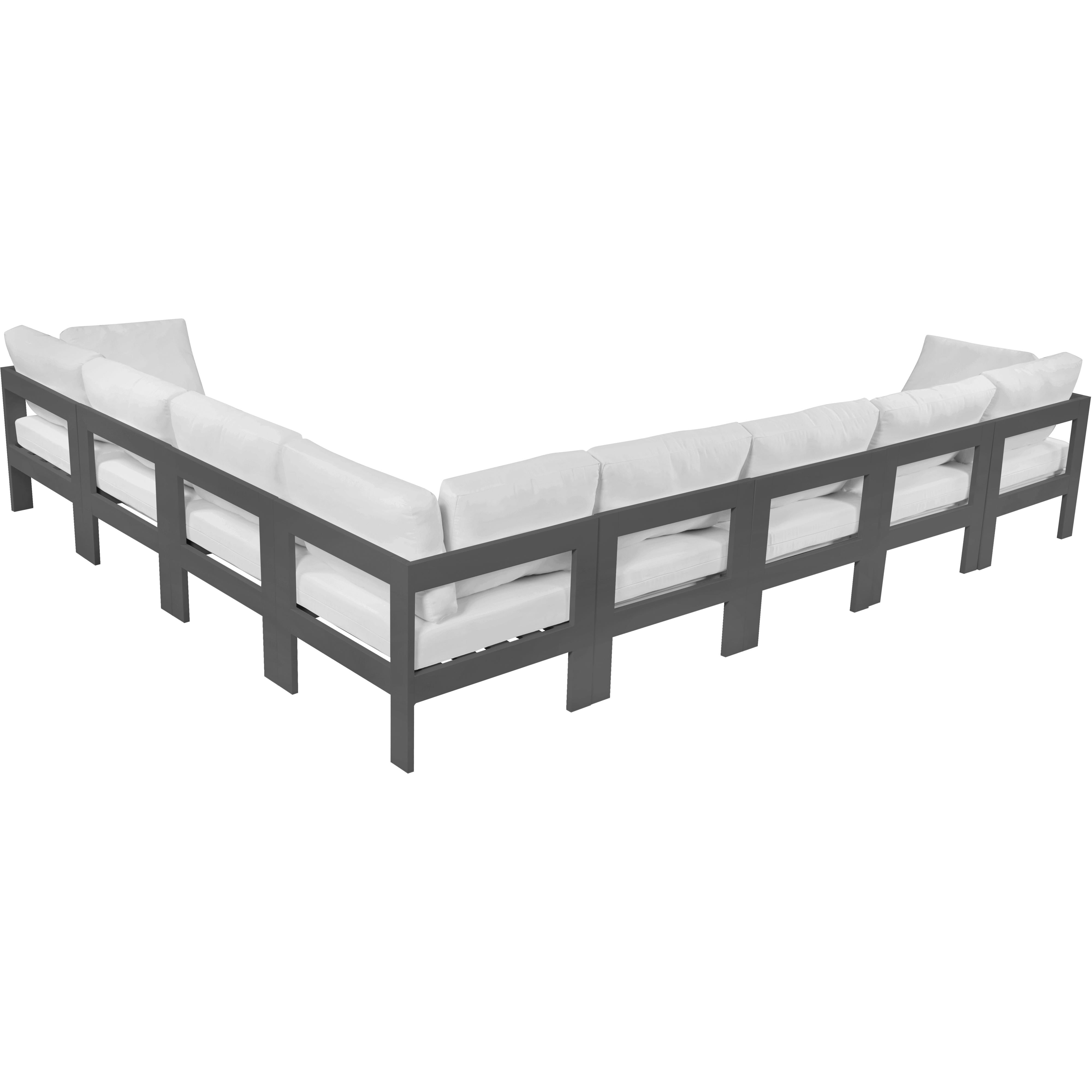 Meridian Nizuc White Water Resistant Fabric Outdoor Patio Modular Sectional