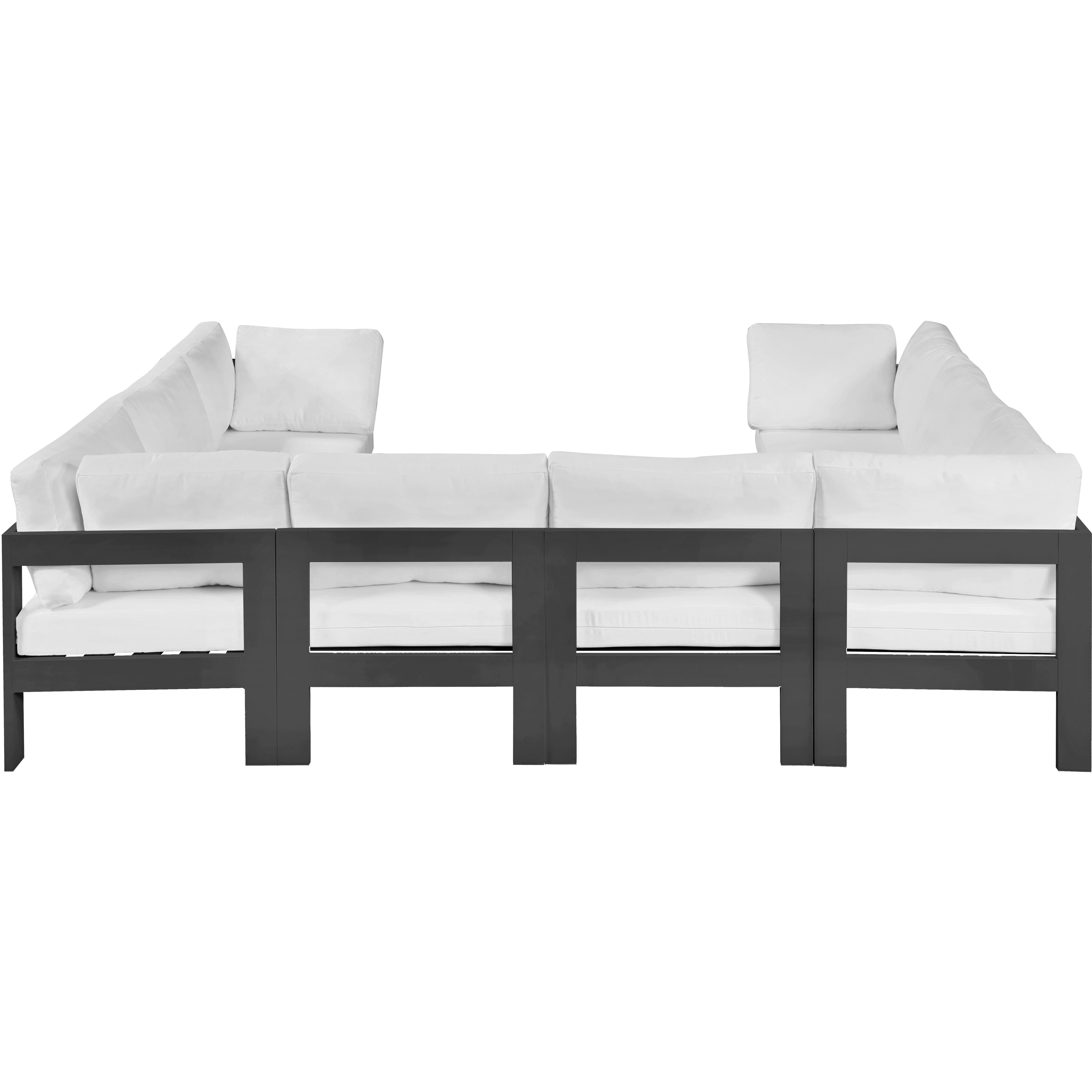 Meridian Nizuc White Water Resistant Fabric Outdoor Patio Modular Sectional