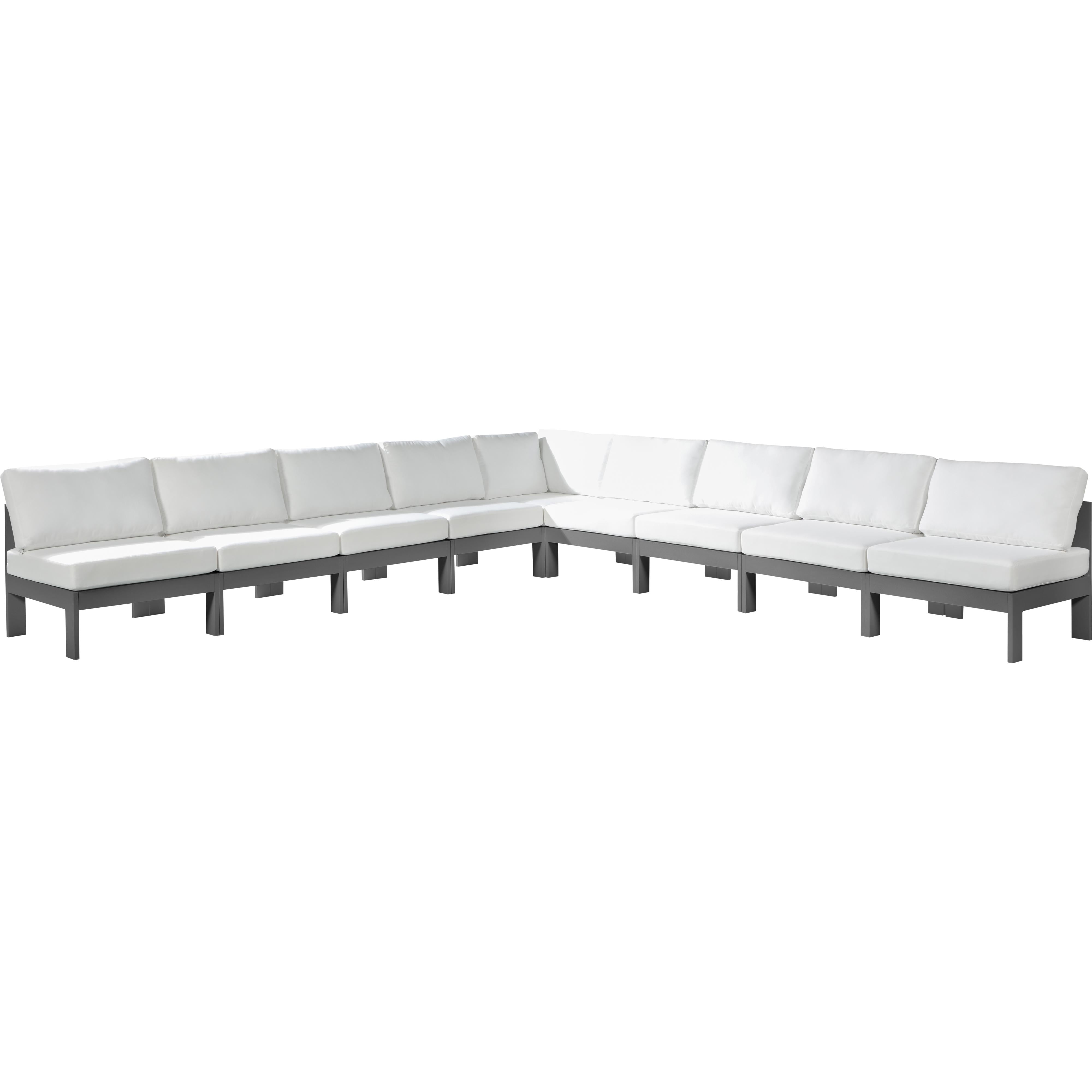 Meridian Nizuc White Water Resistant Fabric Outdoor Patio Modular Sectional