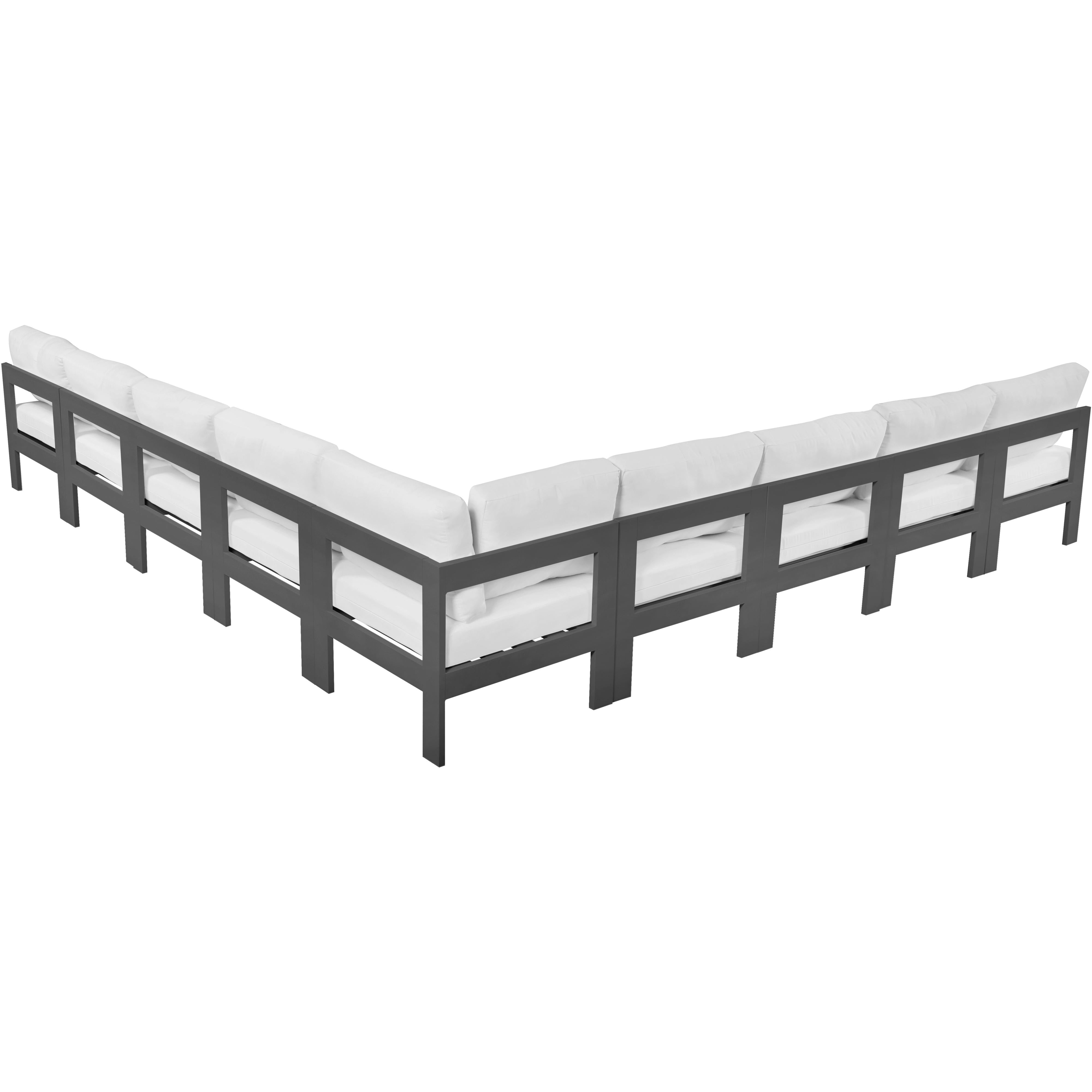 Meridian Nizuc White Water Resistant Fabric Outdoor Patio Modular Sectional