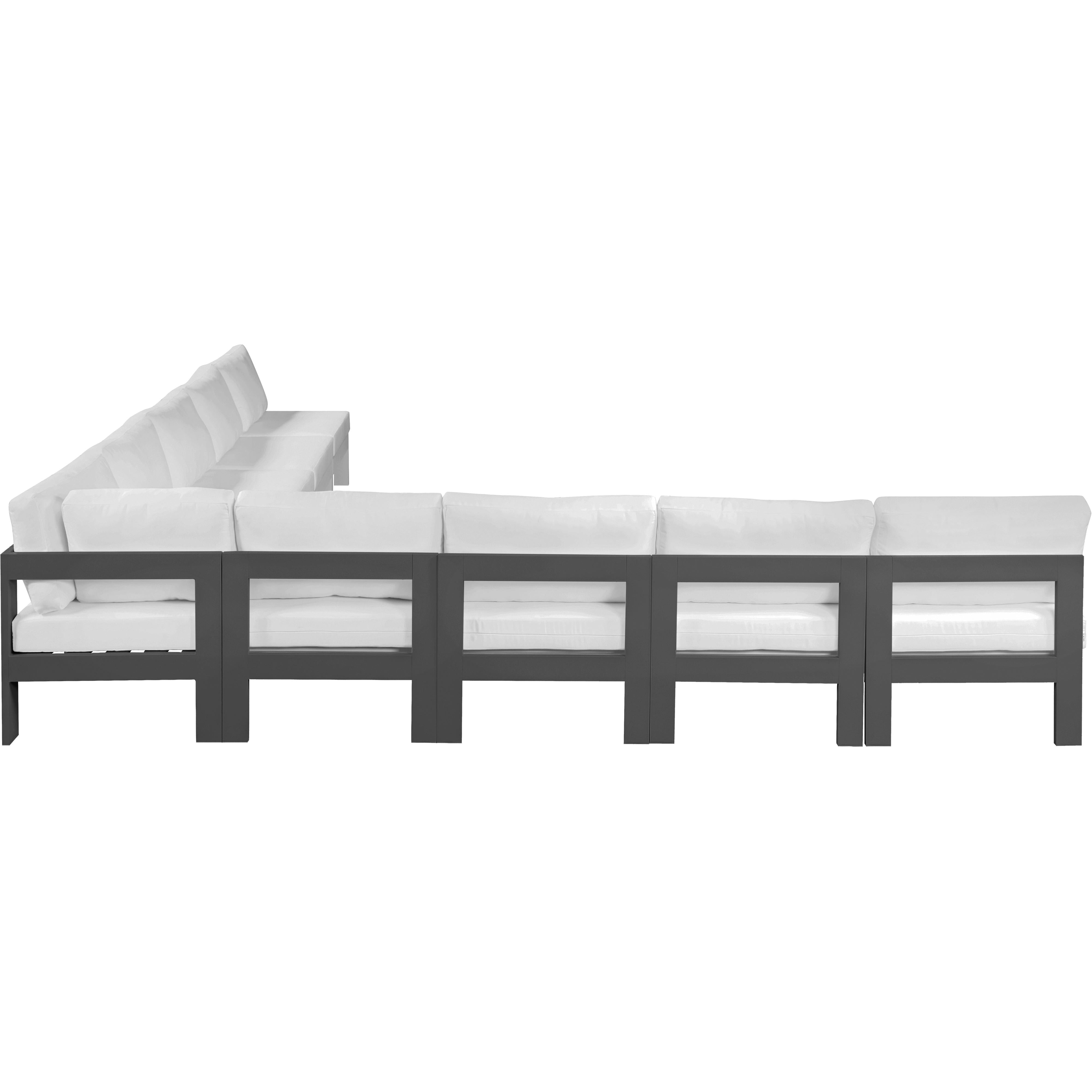 Meridian Nizuc White Water Resistant Fabric Outdoor Patio Modular Sectional