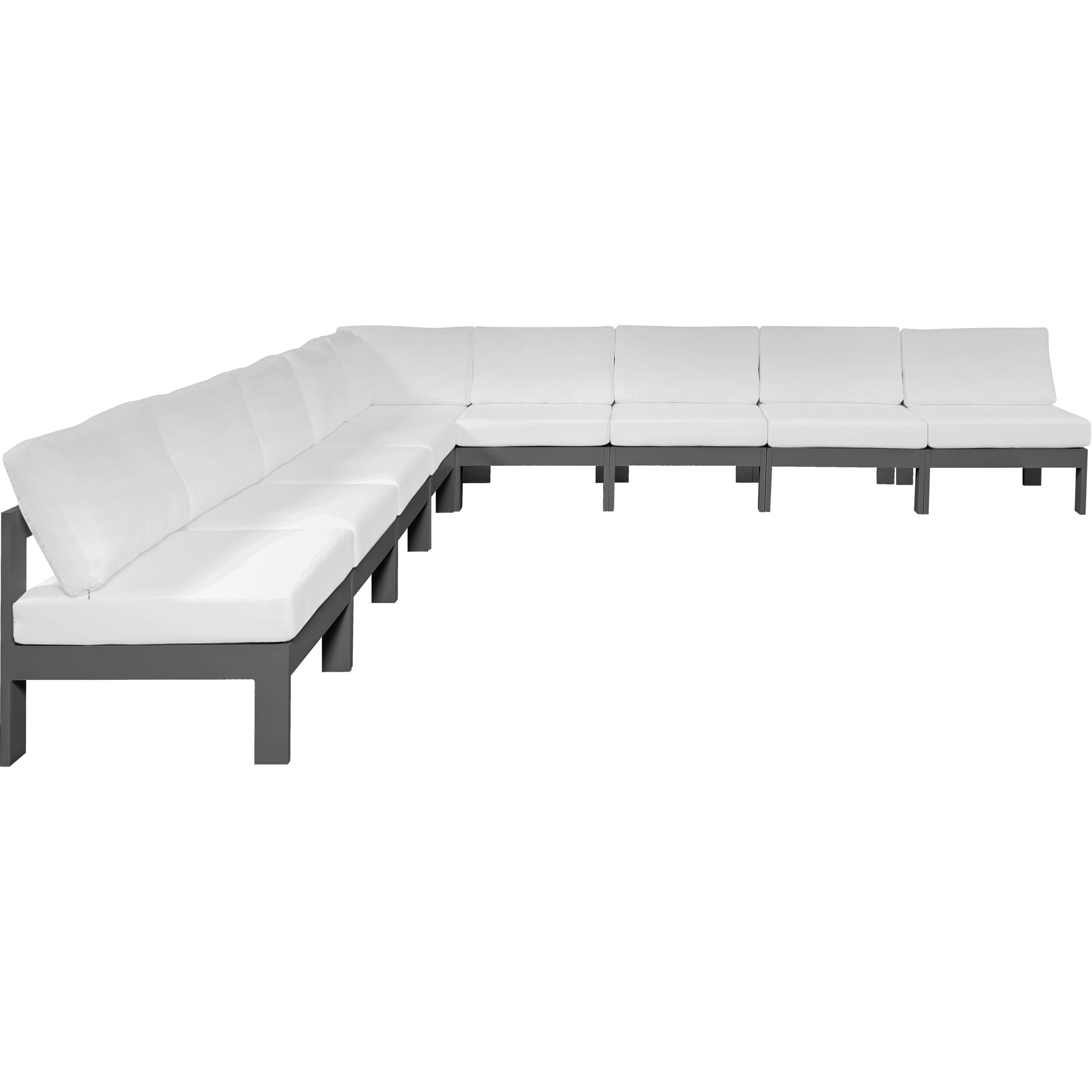 Meridian Nizuc White Water Resistant Fabric Outdoor Patio Modular Sectional