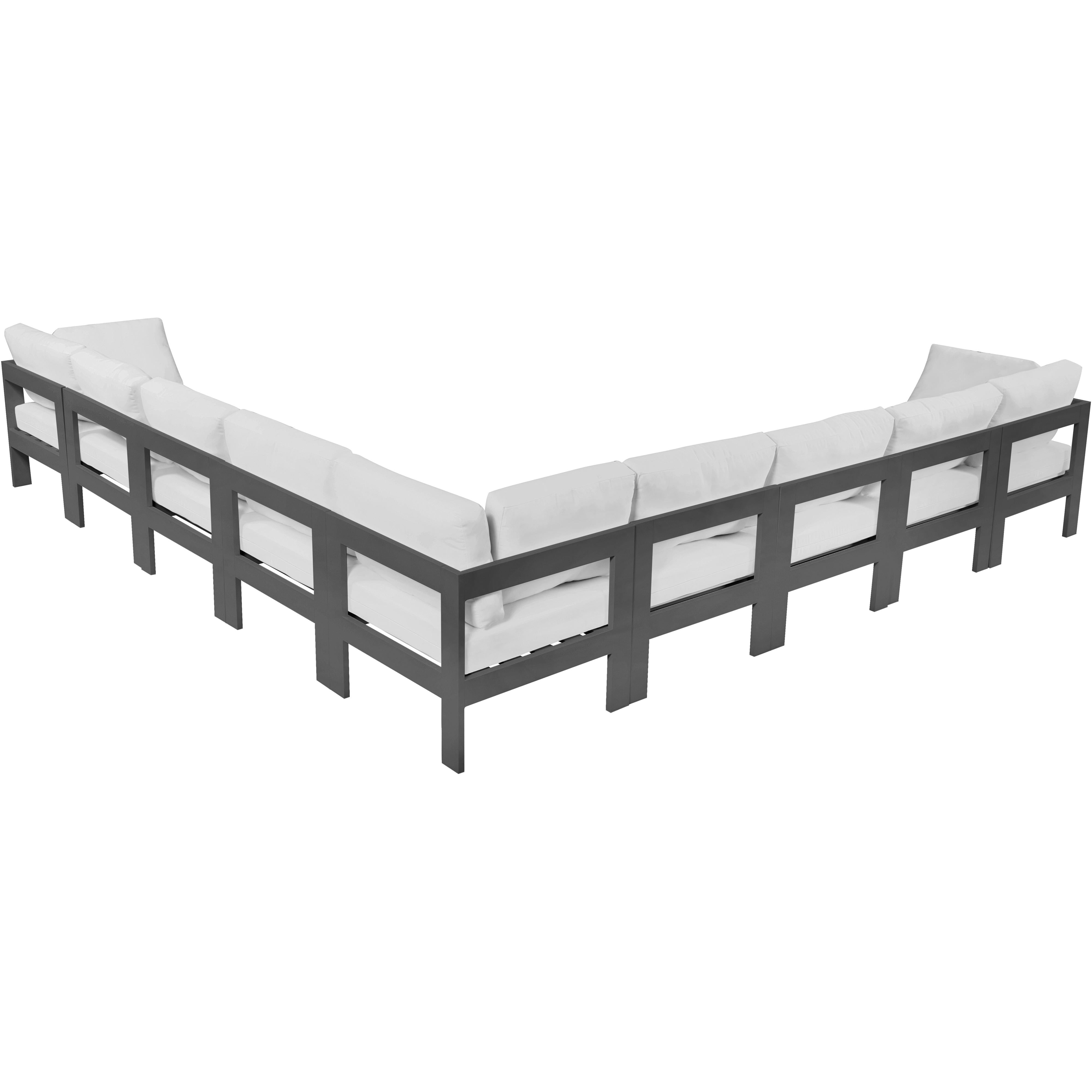 Meridian Nizuc White Water Resistant Fabric Outdoor Patio Modular Sectional