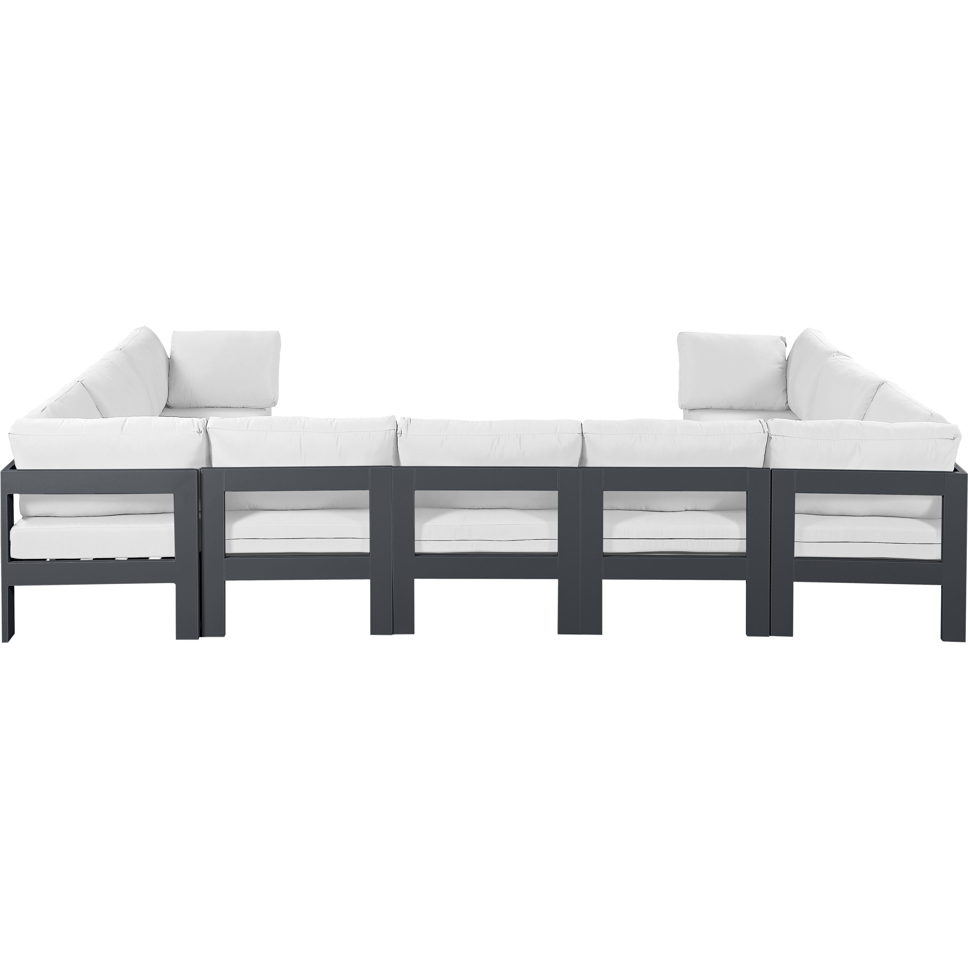 Meridian Nizuc White Water Resistant Fabric Outdoor Patio Modular Sectional