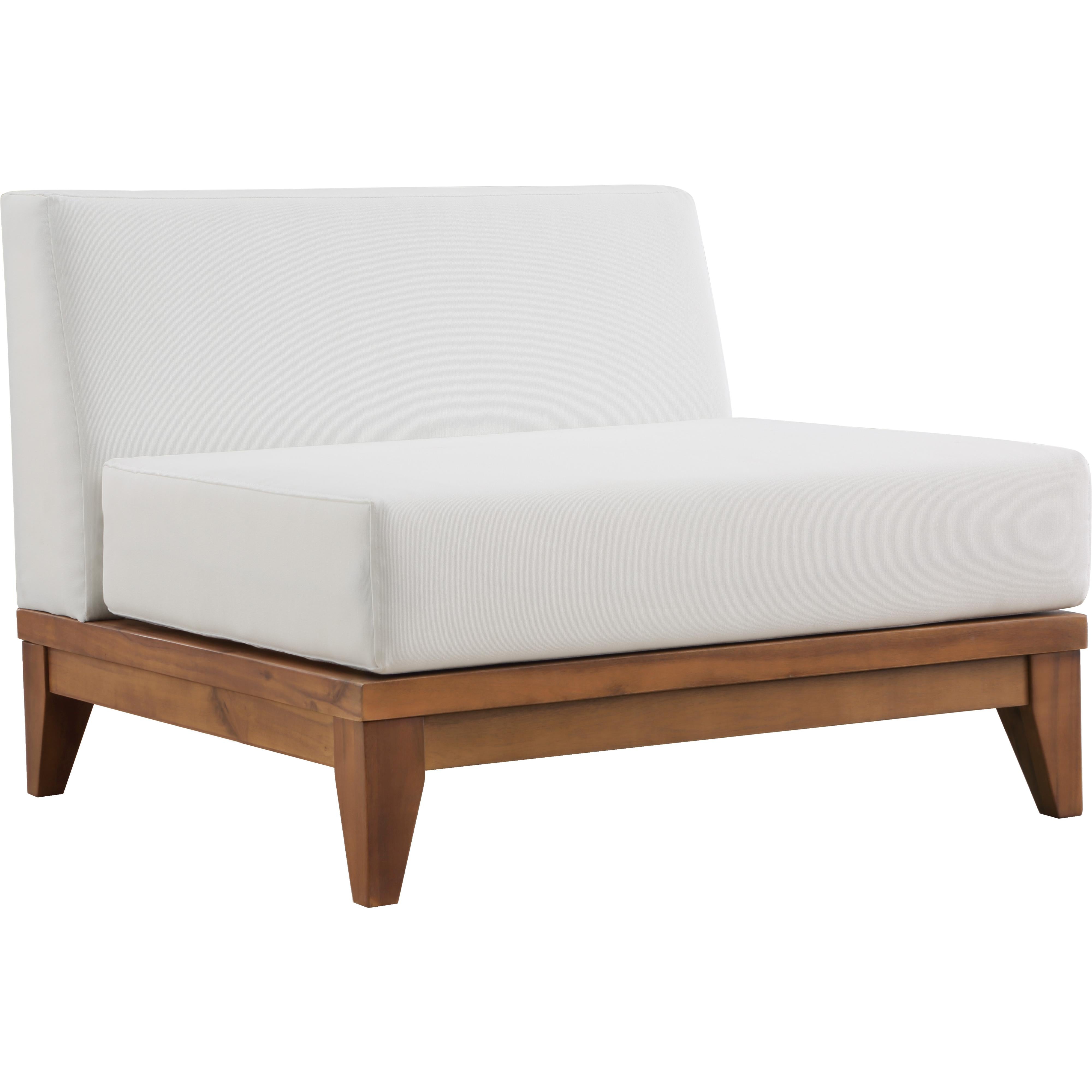 Meridian Rio Off White Water Resistant Fabric Outdoor Patio Modular Armless Chair