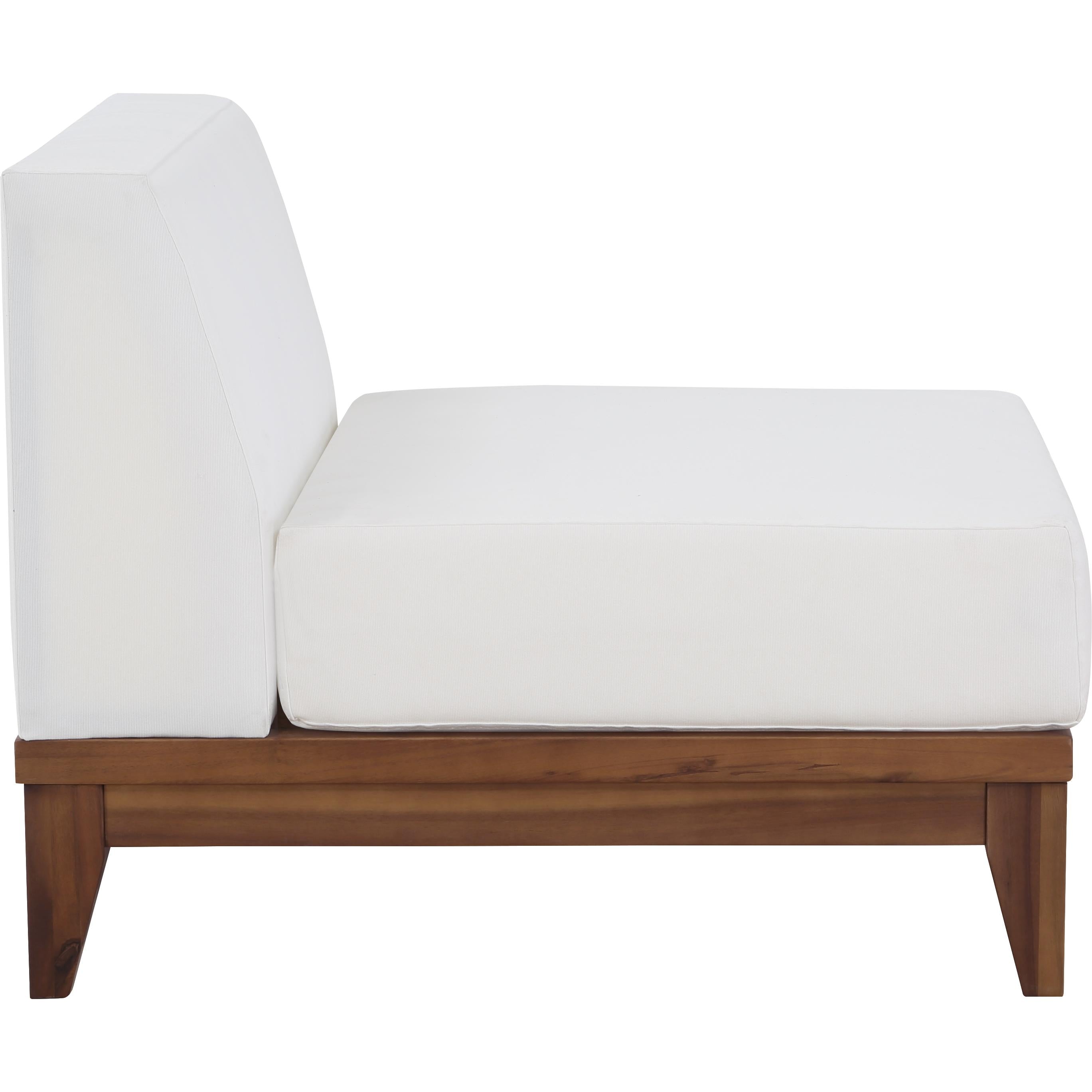 Meridian Rio Off White Water Resistant Fabric Outdoor Patio Modular Armless Chair