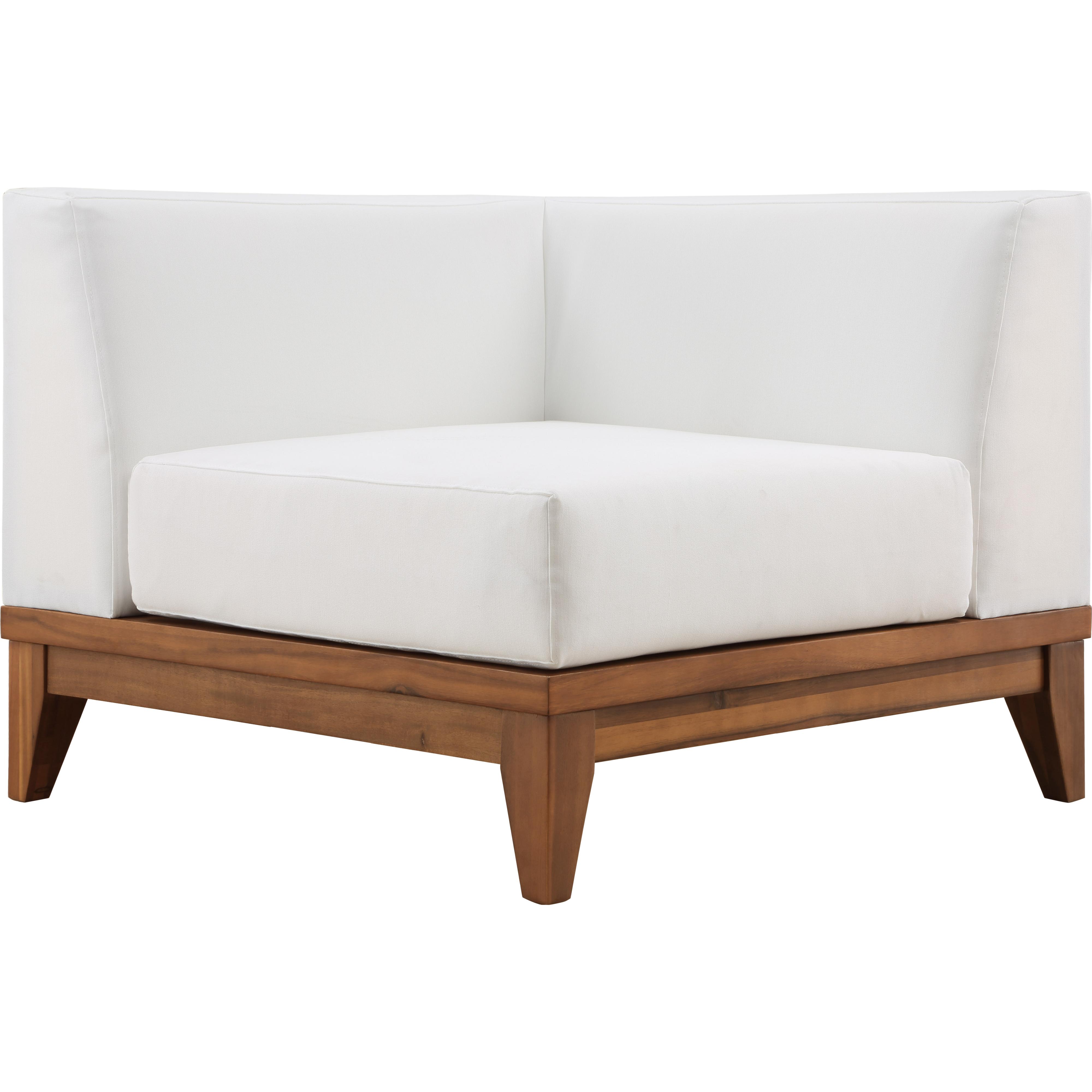 Meridian Rio Off White Water Resistant Fabric Outdoor Patio Modular Corner Chair