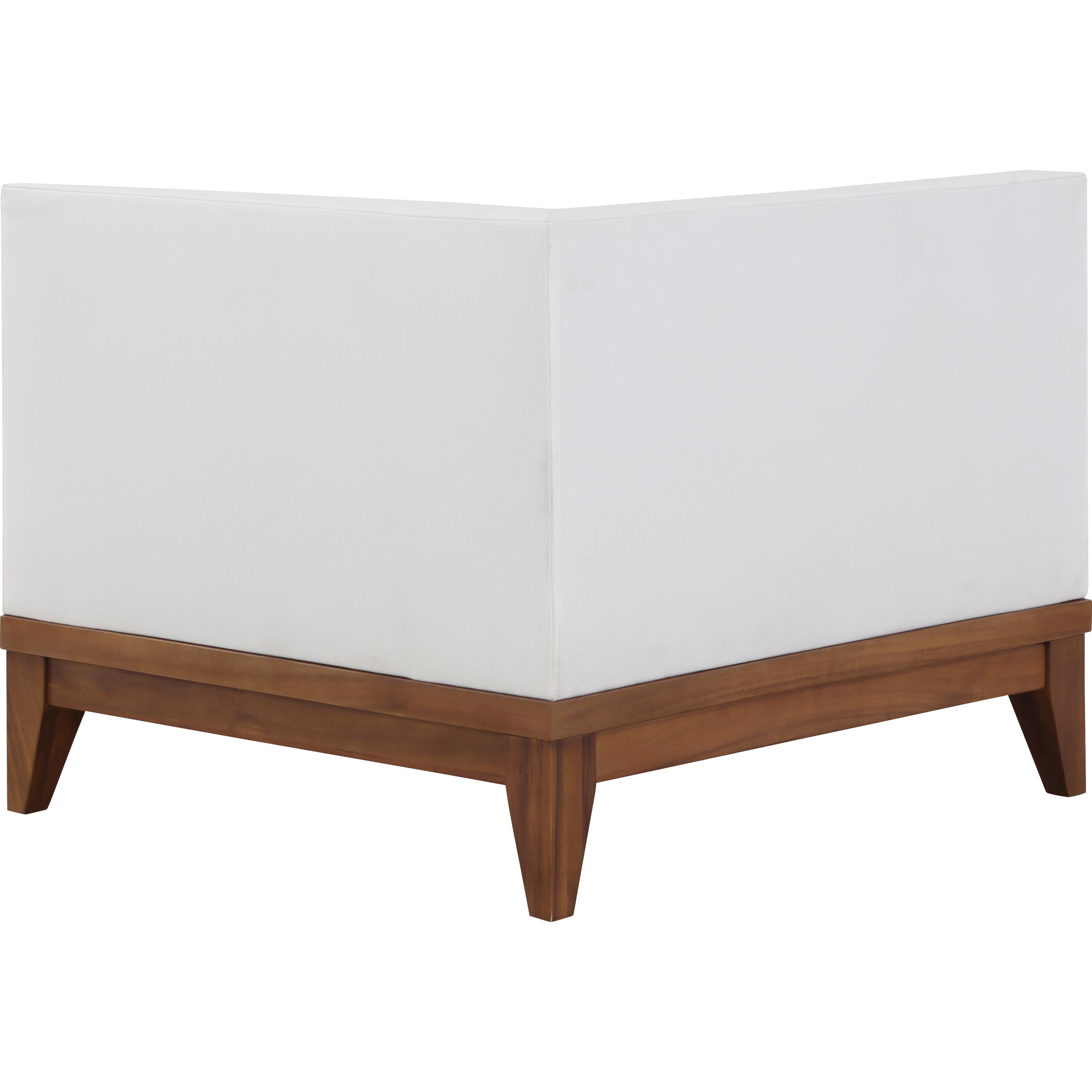 Meridian Rio Off White Water Resistant Fabric Outdoor Patio Modular Corner Chair