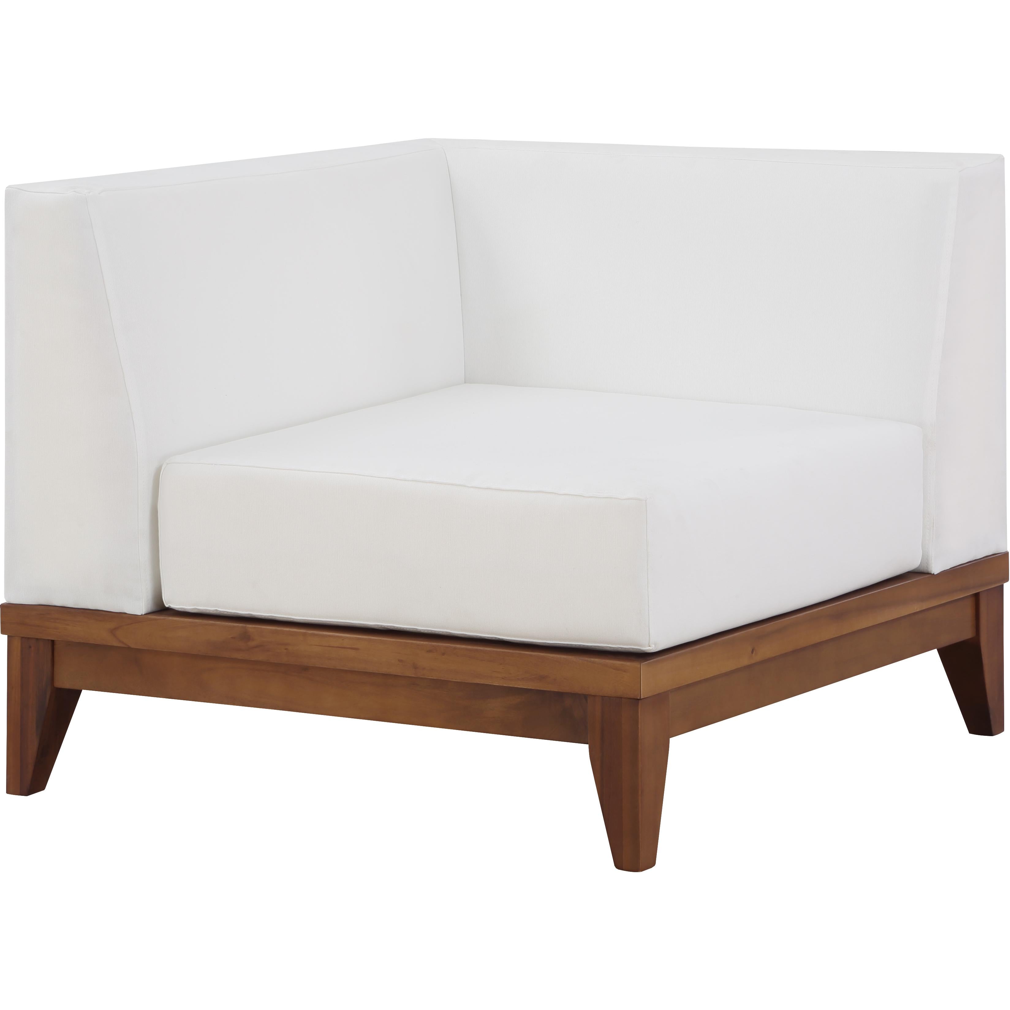 Meridian Rio Off White Water Resistant Fabric Outdoor Patio Modular Corner Chair