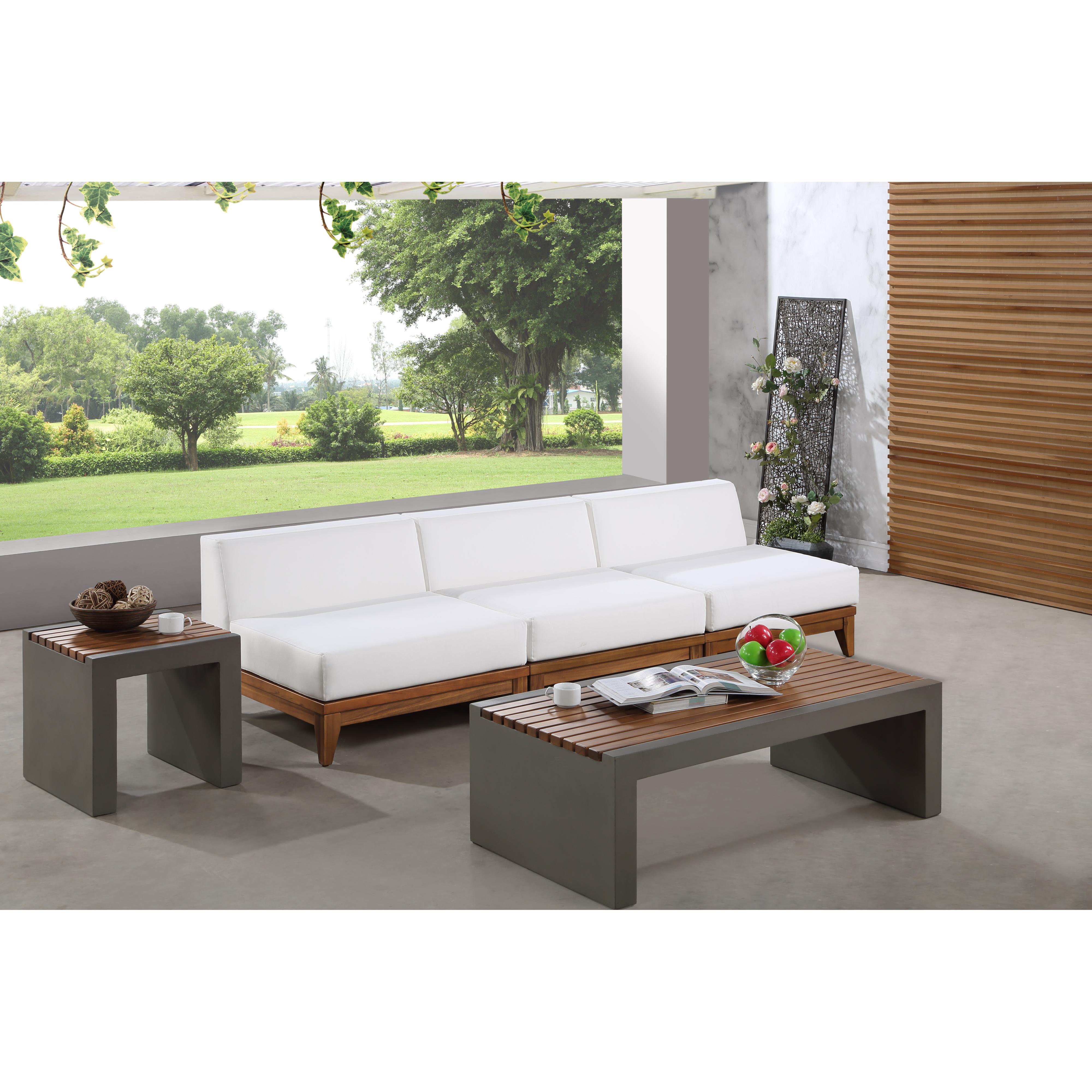 Meridian Rio Off White Water Resistant Fabric Outdoor Patio Modular Sofa