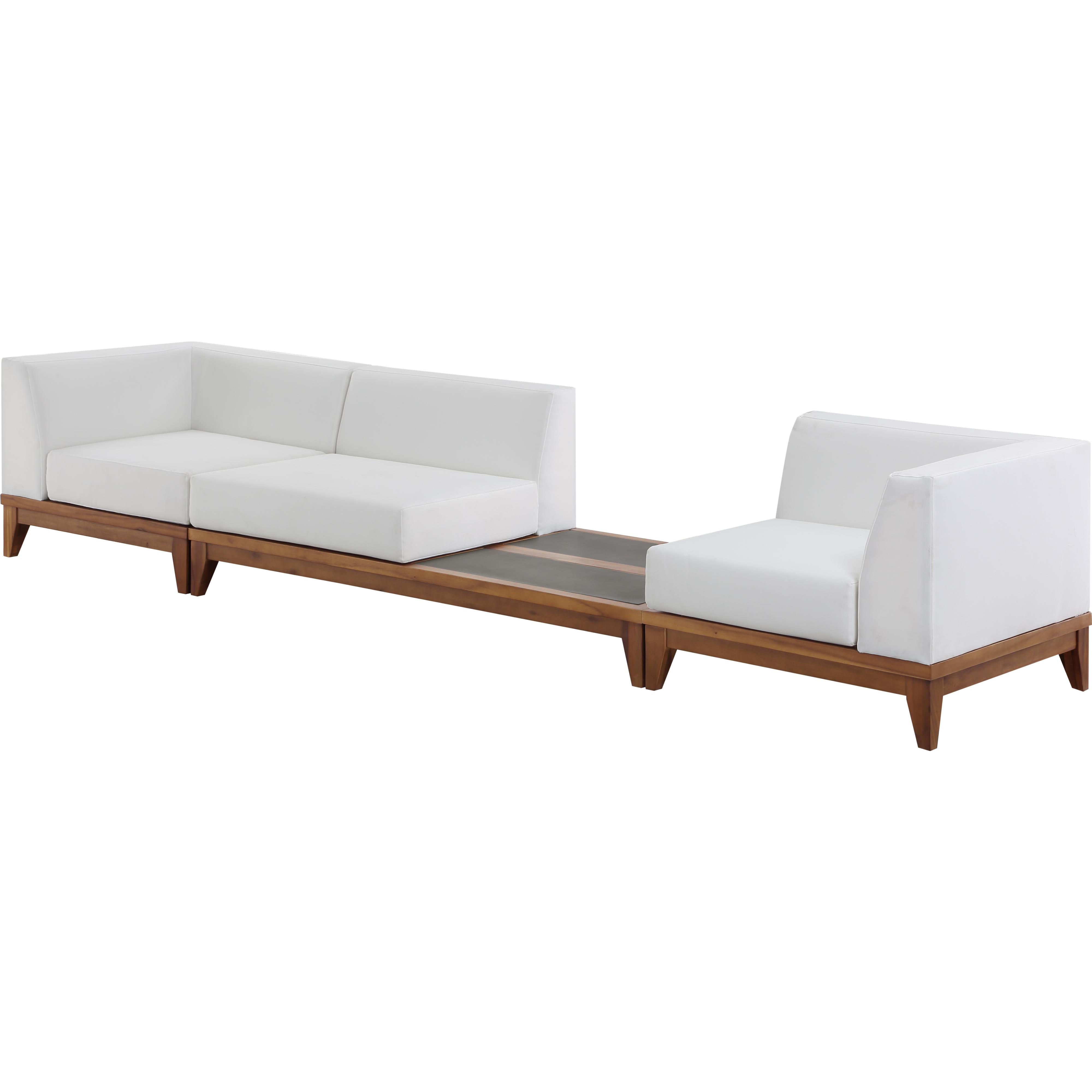 Meridian Rio Off White Water Resistant Fabric Outdoor Patio Modular Sofa